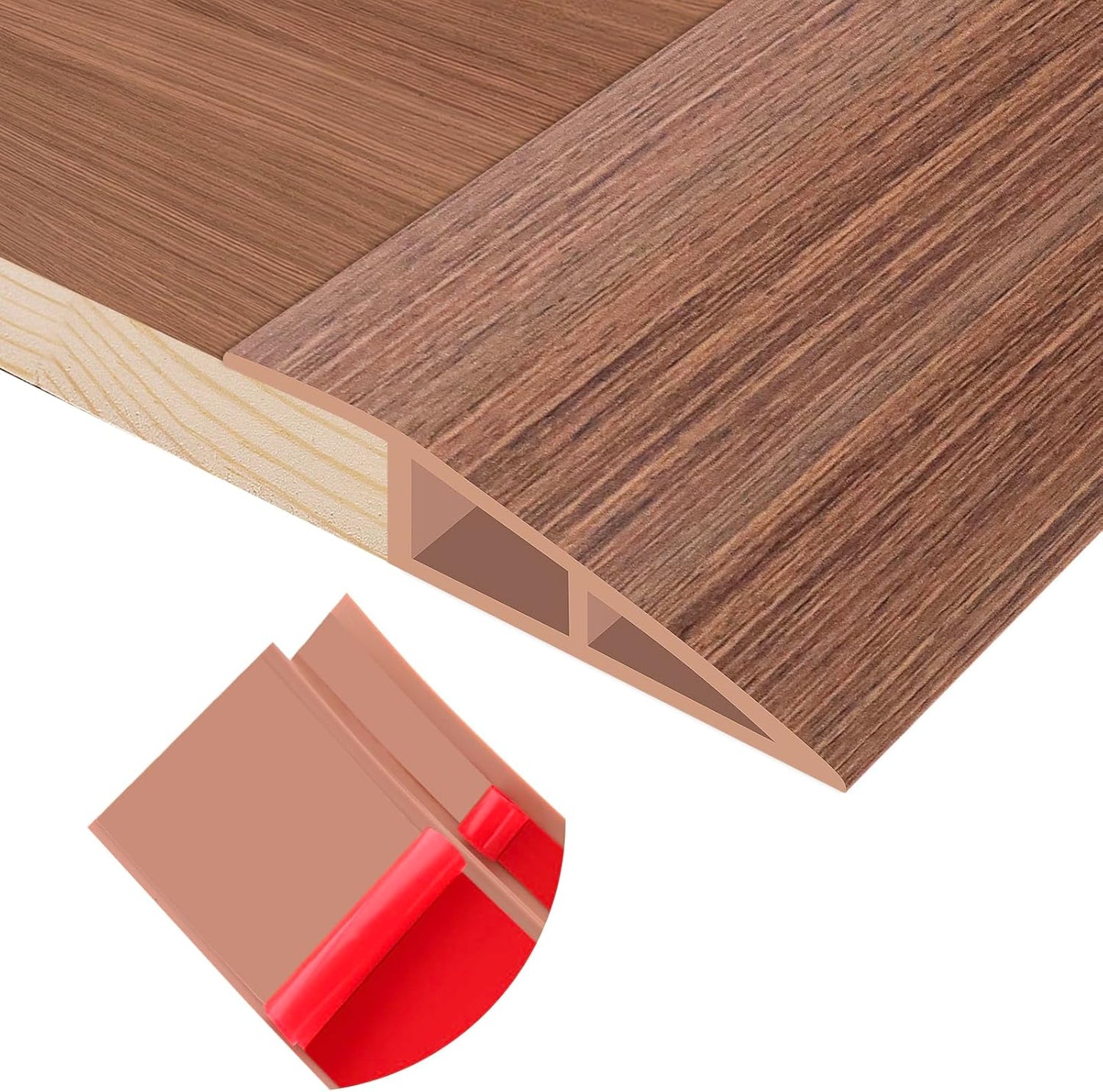Floor Transition Strip Self Adhesive Vinyl Door Threshold for Doorways Carpet Edging Trim Overlap