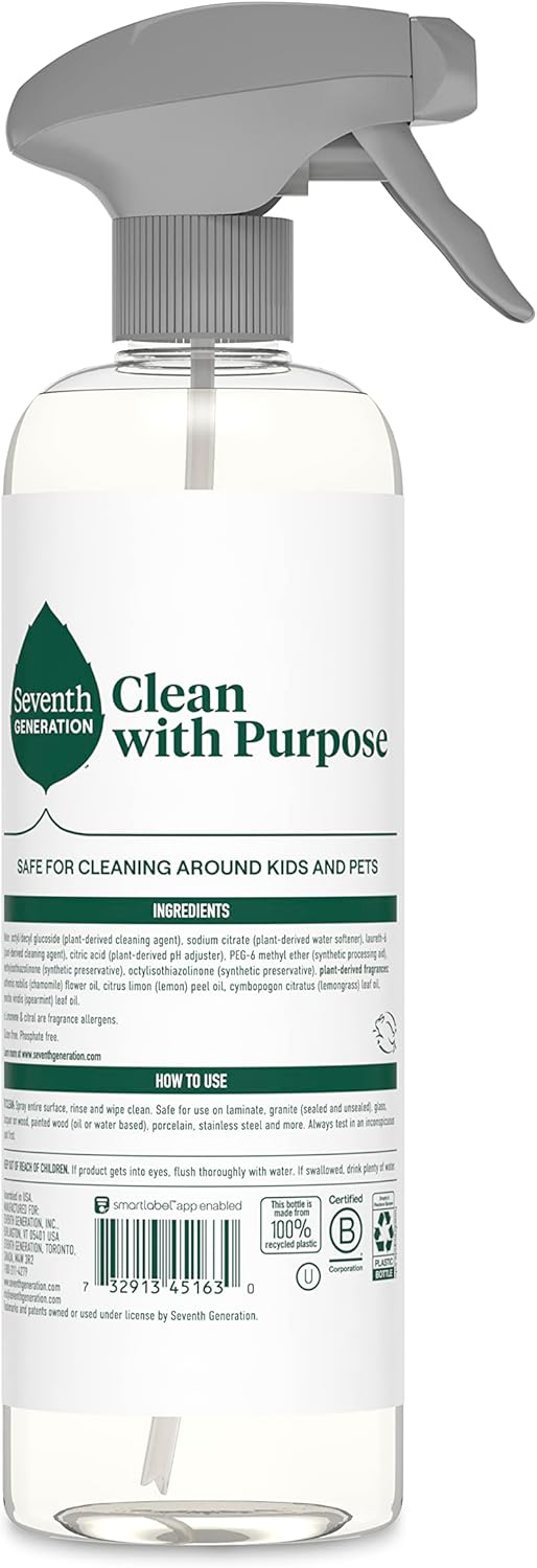 Seventh Generation All Purpose Cleaning Spray Surface Cleaner Lemon Chamomile scent Cuts Grease 23