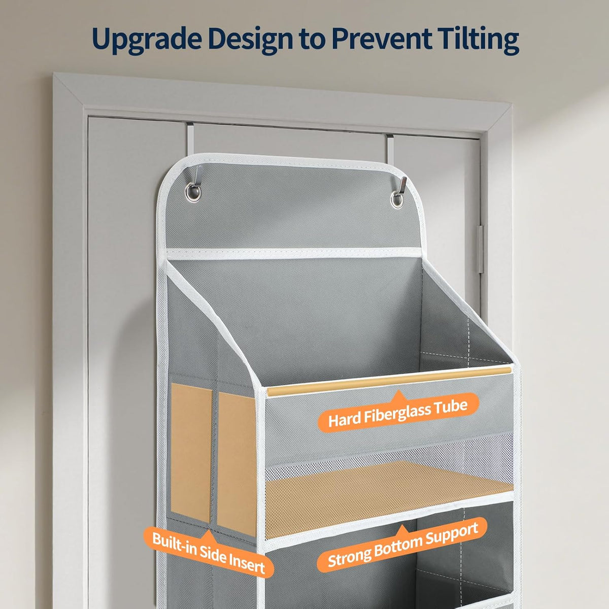 Yecaye Over The Door Organizer, Heavy Duty Hanging Organizers and Storage with 4 Large Capacity