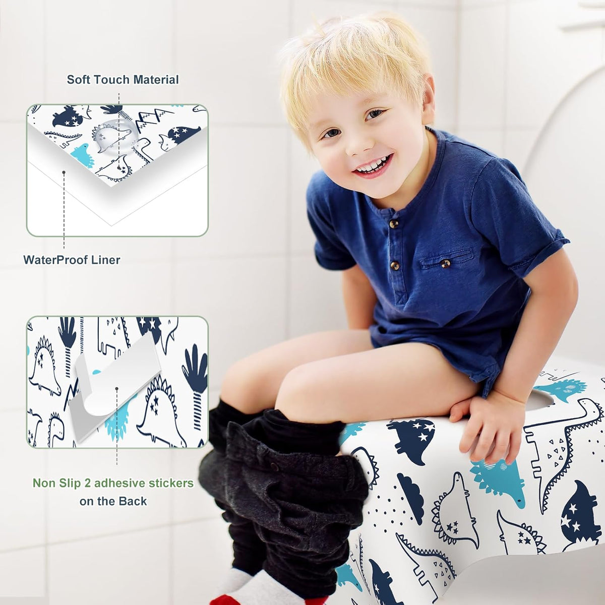 30 Pack Toilet Seat Covers Disposable, Large Waterproof Potty Covers for Toddlers, Kids, and