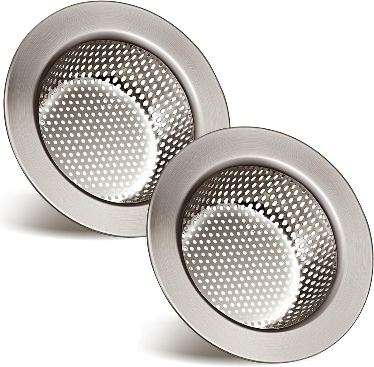 Retisee 2 Pcs Sink Strainer Stainless Steel Kitchen Sink Drain Strainer Basket Cover Mesh Hair Food