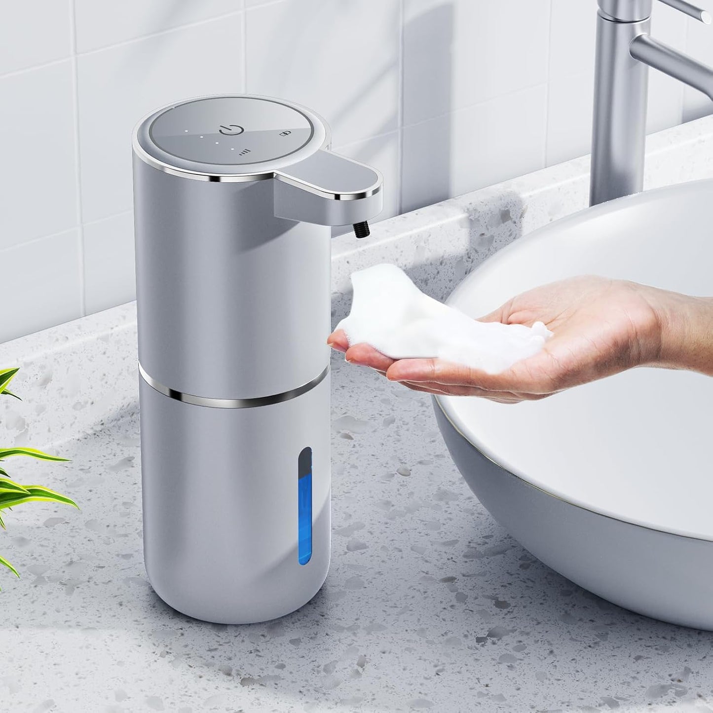 Automatic Foaming Soap Dispenser, 12.8oz/380ml Wall Mount Touchless Soap Dispenser with Sensor