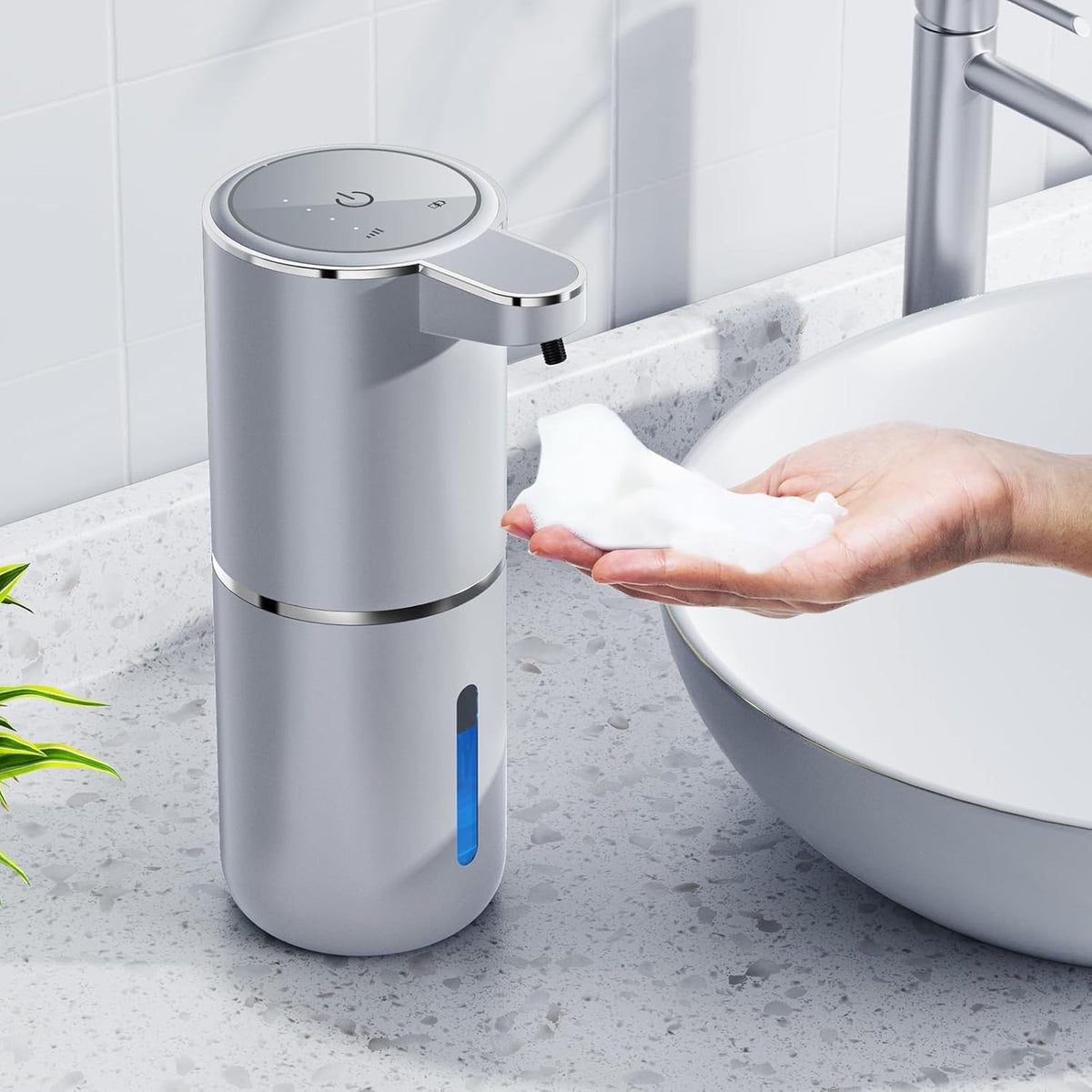 Automatic Foaming Soap Dispenser, 12.8oz/380ml Wall Mount Touchless Soap Dispenser with Sensor