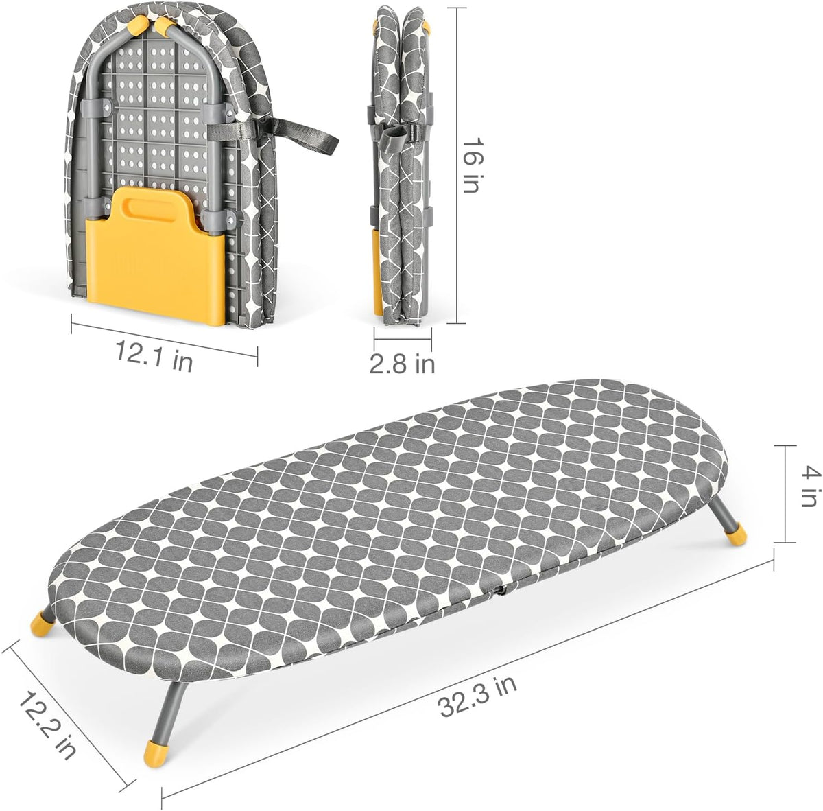APEXCHASER Foldable Ironing Board, Tabletop Small Board with Heat Resistant Covers, Portable
