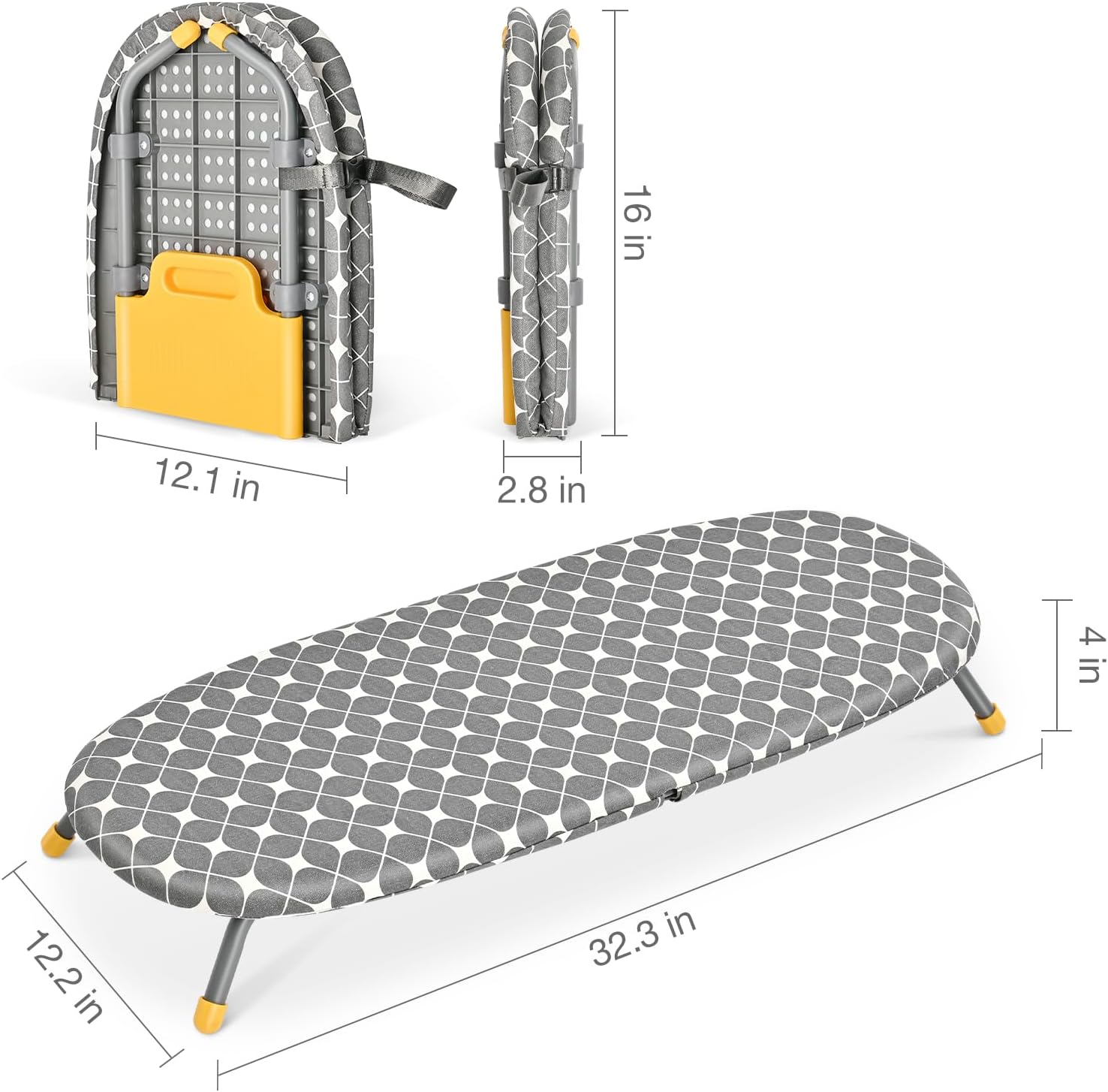 APEXCHASER Foldable Ironing Board, Tabletop Small Board with Heat Resistant Covers, Portable