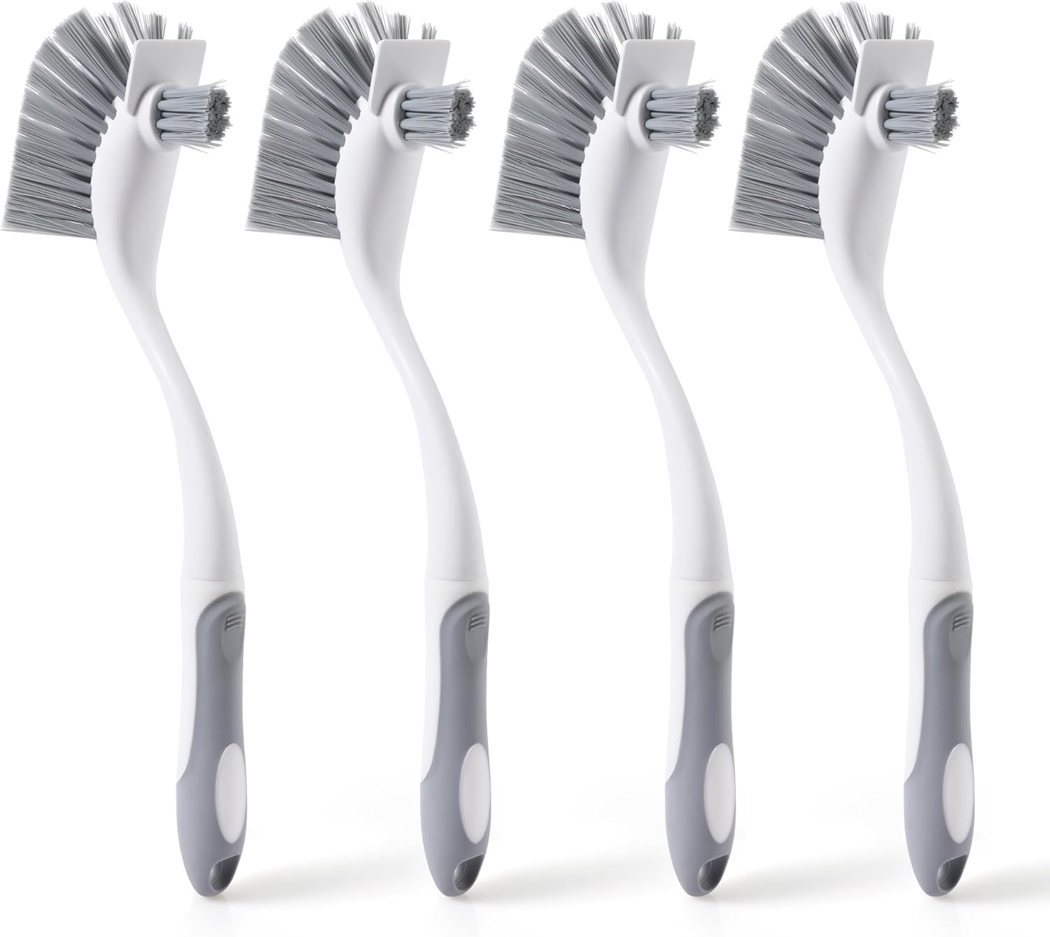 4-Pack Heavy-Duty Dish Scrub Brushes with Stiff Non-Scratch Bristles & Long Handle - Multi-Purpose