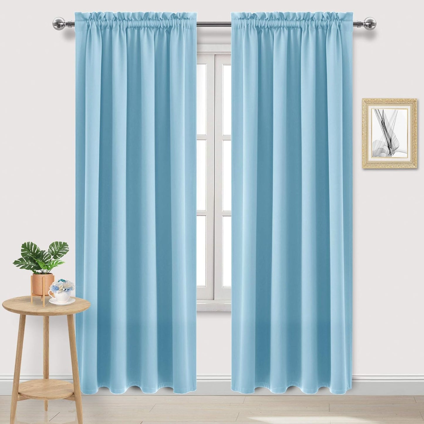 DWCN Blackout Curtains Room Darkening Thermal Insulated Bedroom Curtains Window Curtain Panels, 52