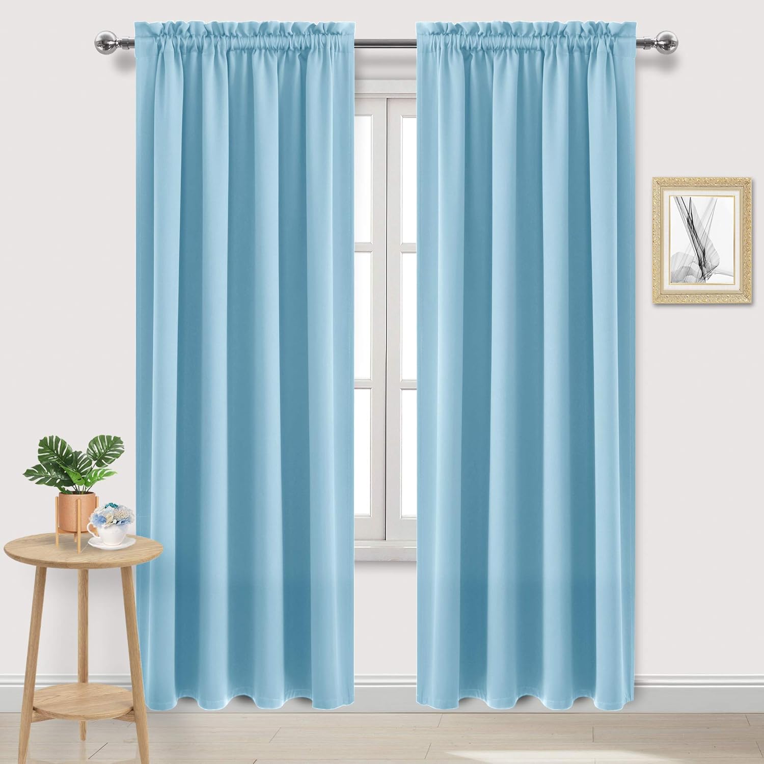 DWCN Blackout Curtains Room Darkening Thermal Insulated Bedroom Curtains Window Curtain Panels, 52