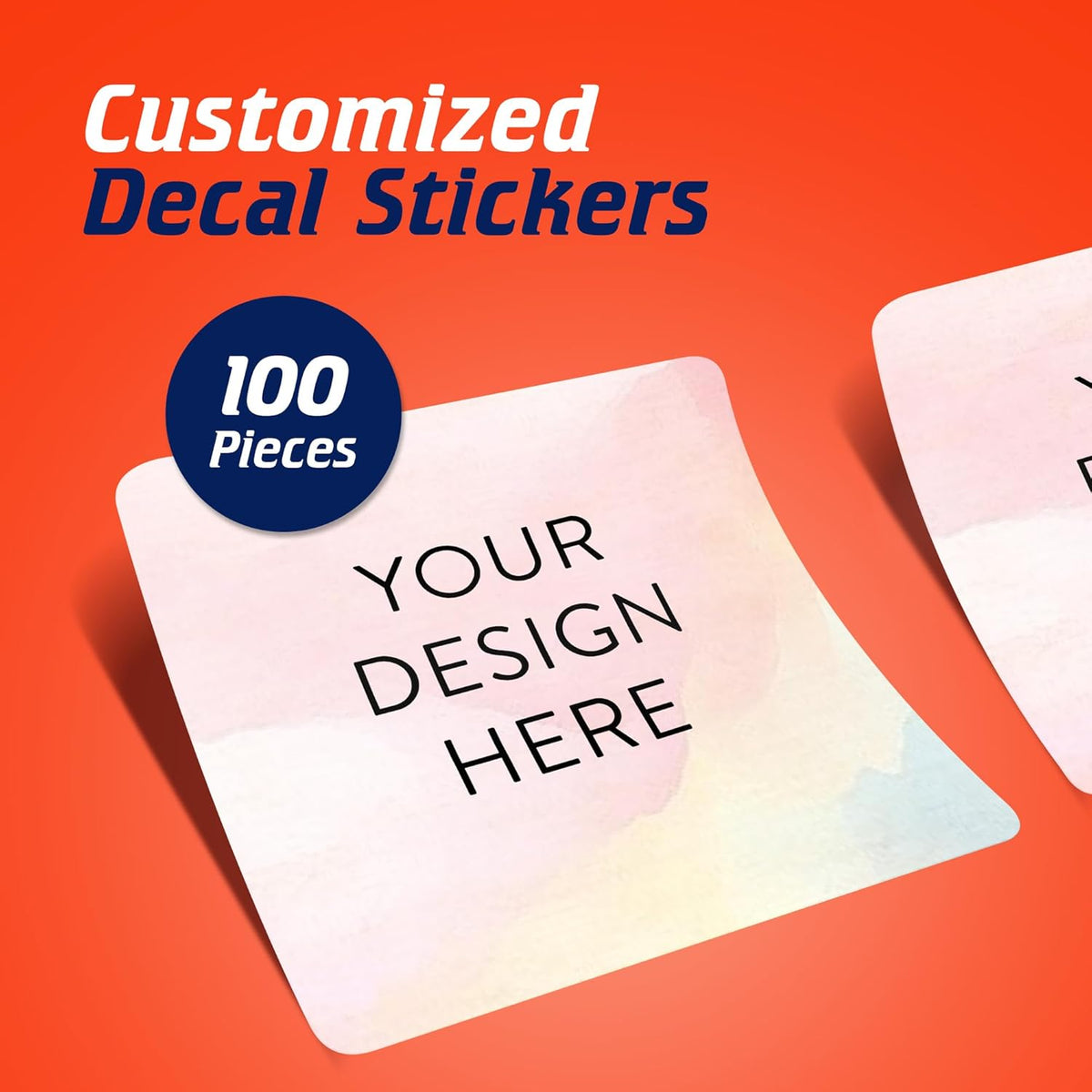 100 Custom Vinyl Stickers - Upload Your own Image, Text, Design, Logo - Personalized Logo Labels