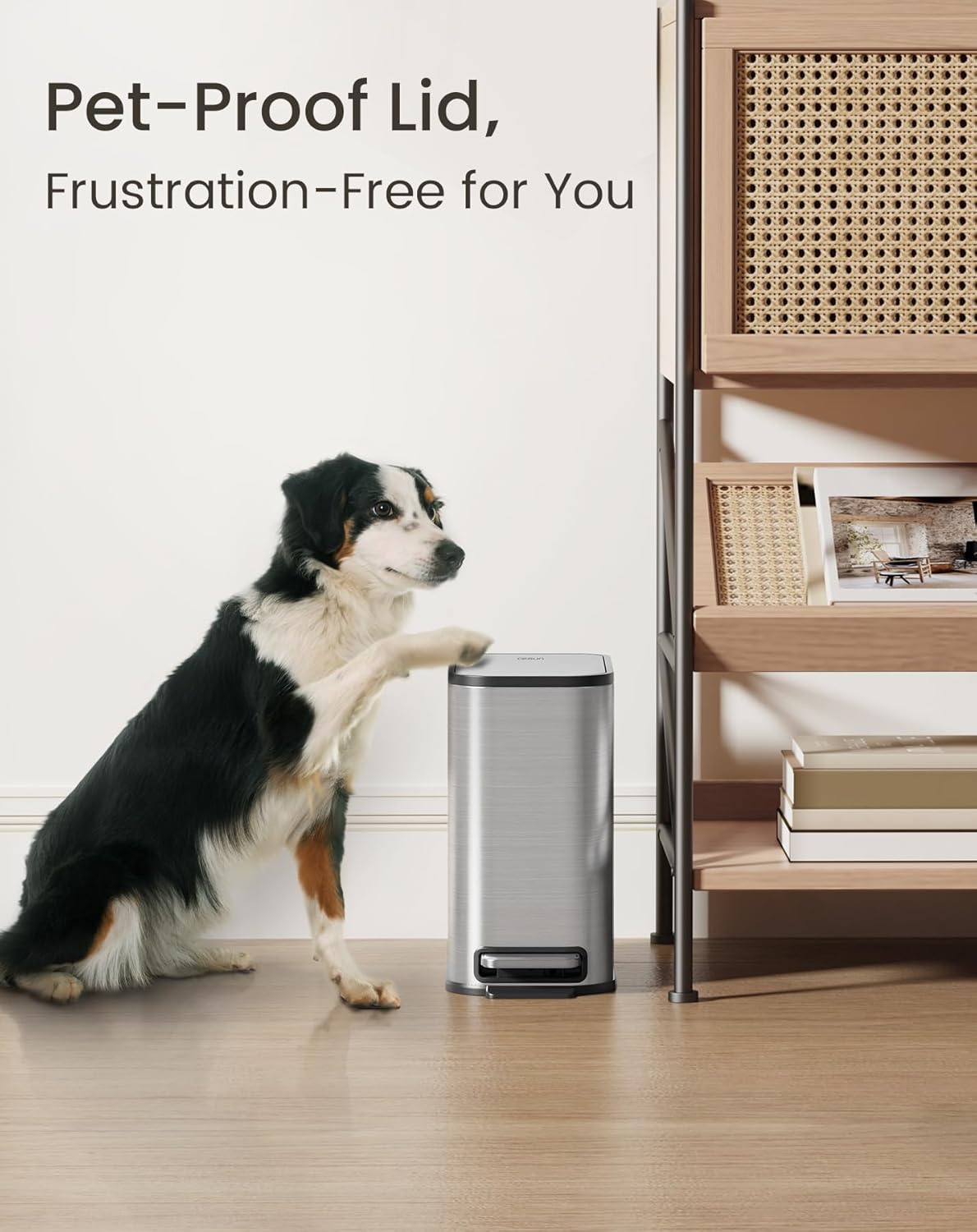 Cesun Small Bathroom Trash Can with Lid Soft Close, Step Pedal, 5 Liter / 1.3 Gallon Stainless