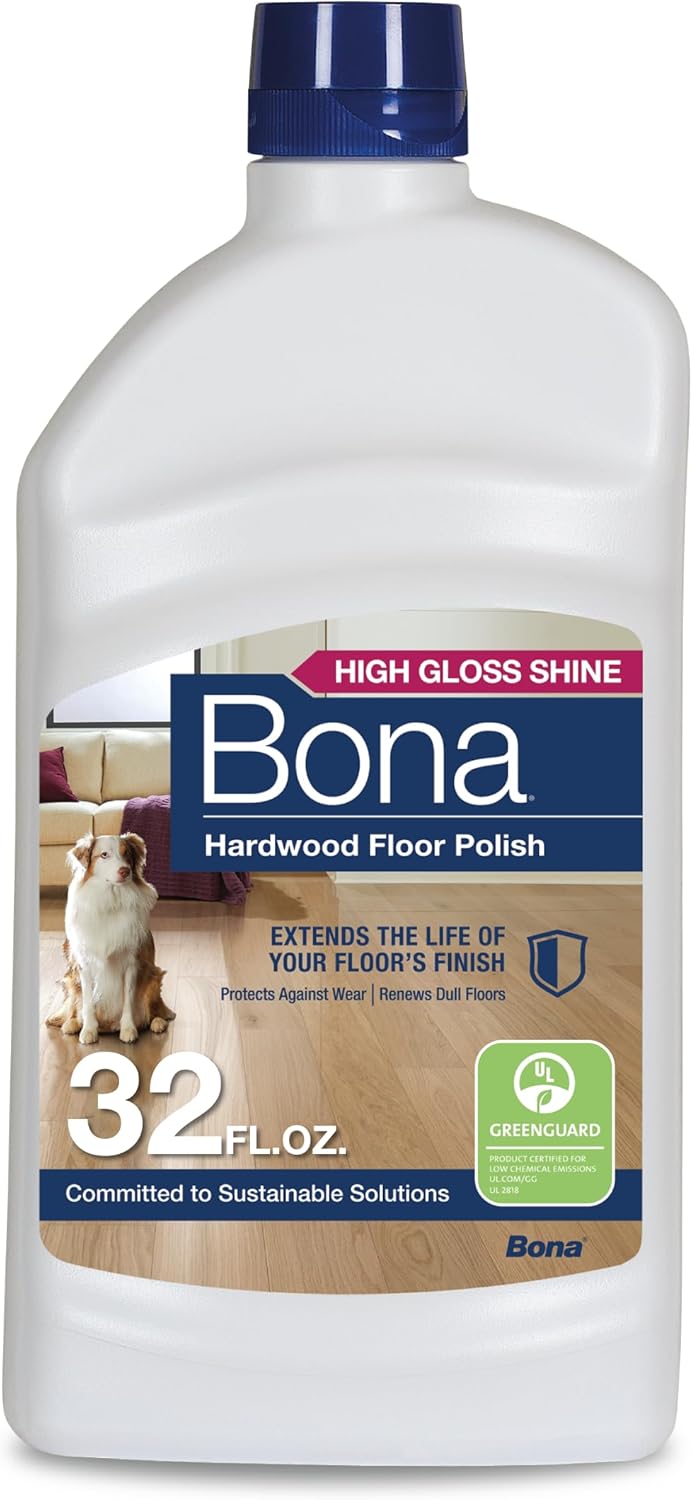 Bona Hardwood Floor Polish - 32 fl oz - High Gloss Shine - Polish for Wood Floors - Protects and