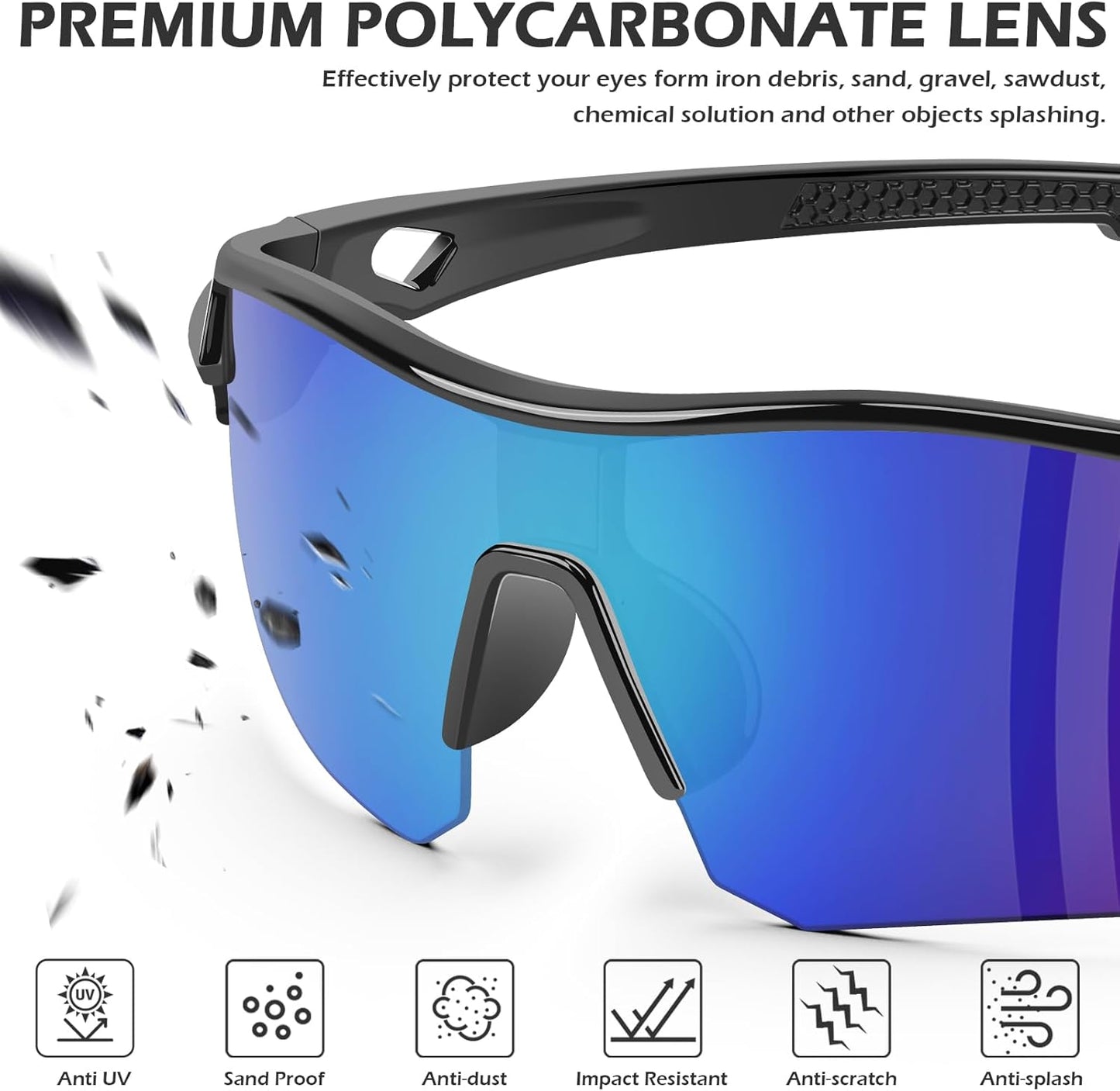OXG 12 Pack Safety Glasses for Men Women, ANSI Z87.1 Safety Goggles Impact Resistant Protective