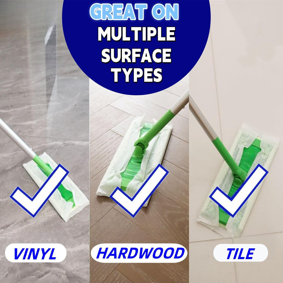 SUZZYVINE Dry Sweeping Cloths Dry Pads Refills 80 Count Dry Mop Refills for Floor Mopping and