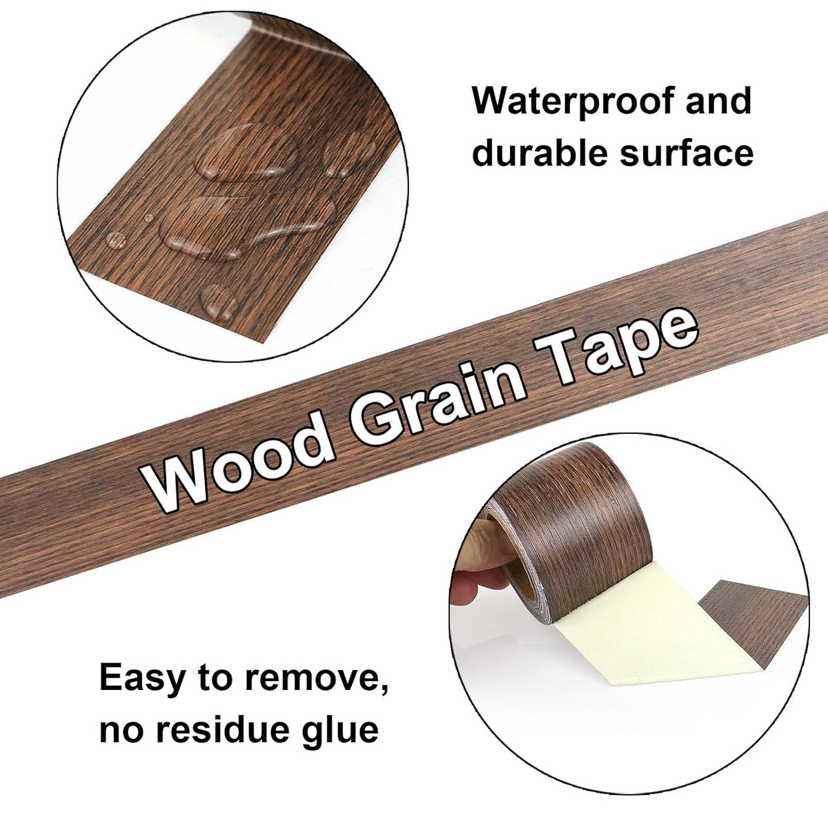 BOMEI PACK Wood Grain Repair Tape,Self Adhesive Repair Patch for Furniture, Floors, Cabinets