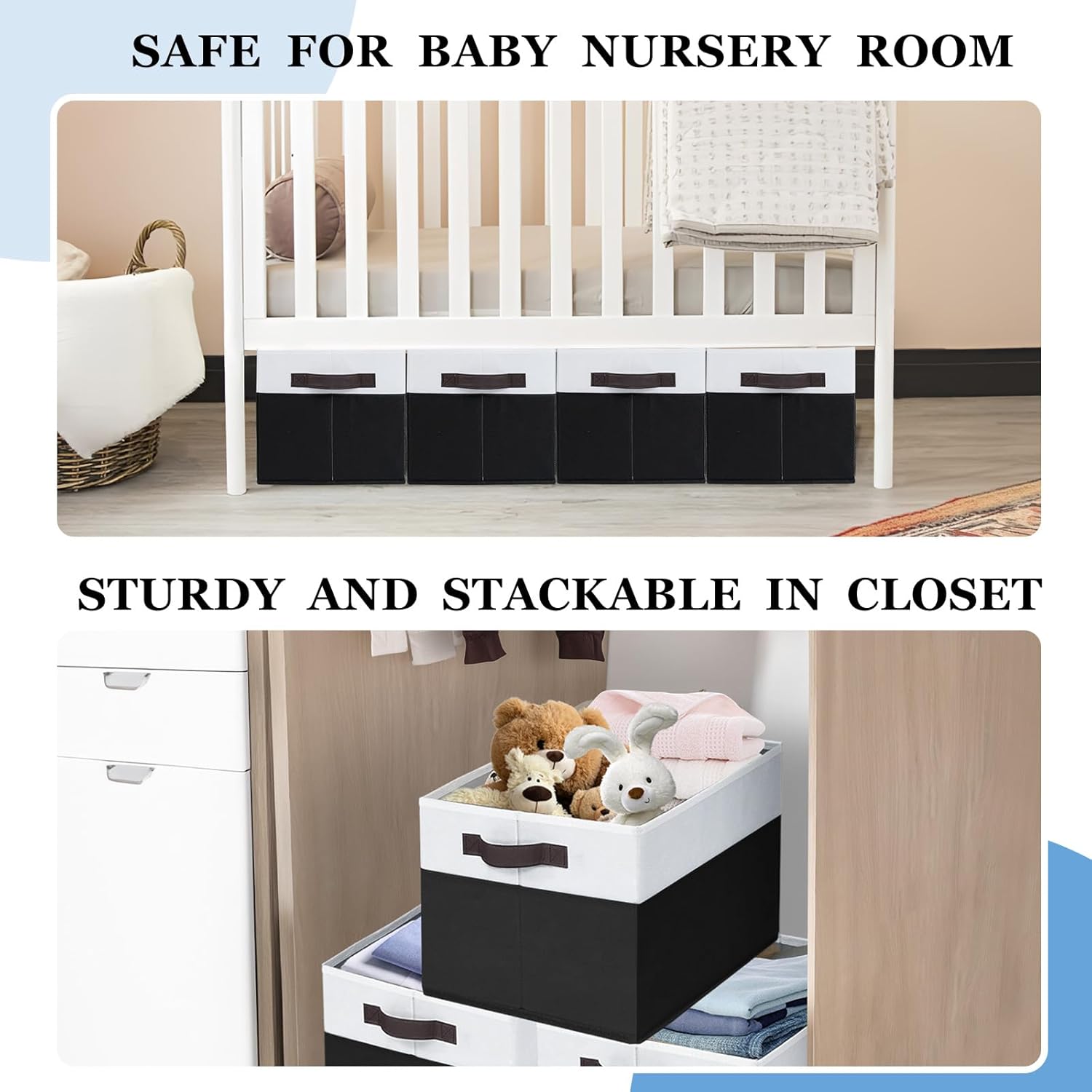 Criusia 6 Pack Closet Organizers and Storage Bins, Cute Dorm Room Essentials for Clothes Beddings