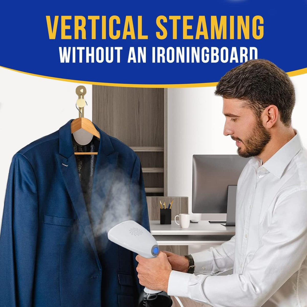 Steamer for Clothes 1350W, Clothes Steamer for Home, Office, Travel, Upgraded 400ML Large Capacity