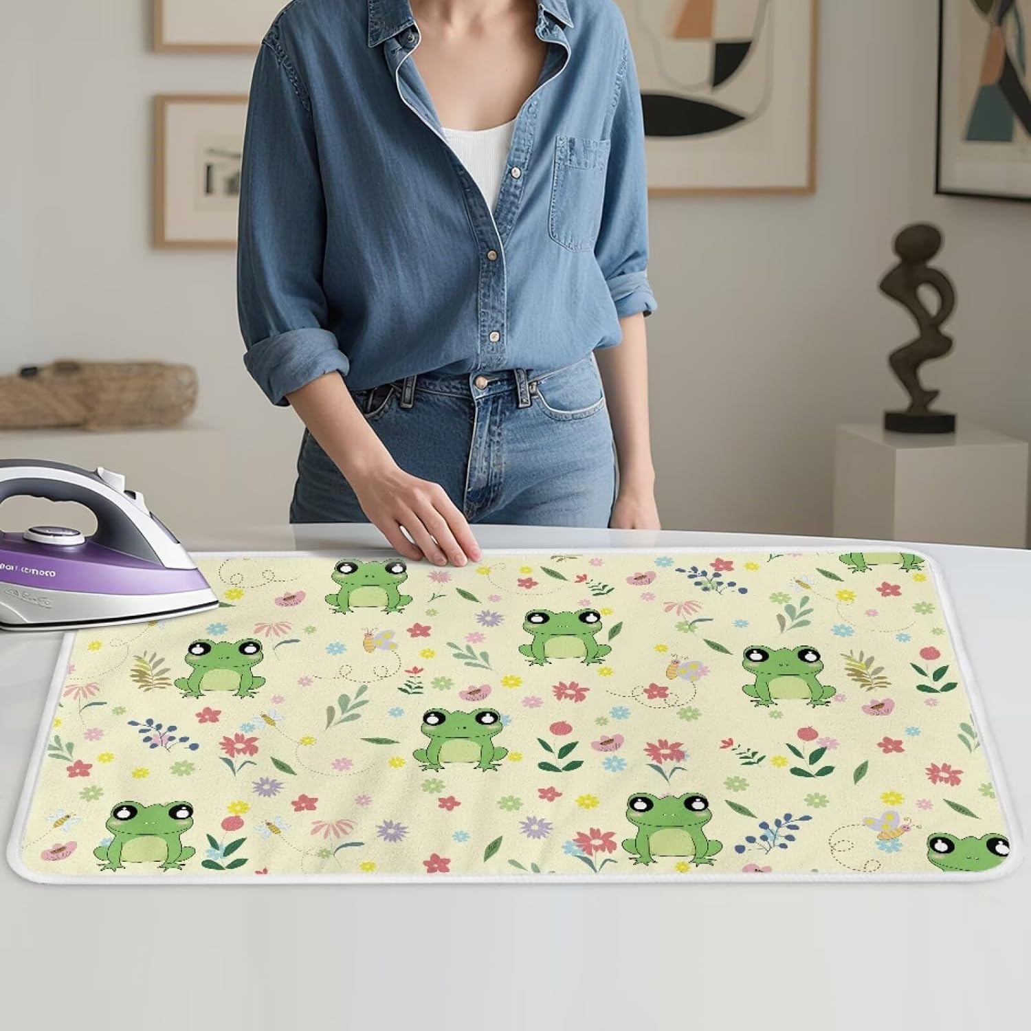 Ironing Mat Ironing Board Pad Heat Resistant, Portable, Quilting & Travel Blanket 32 x 16 Inch Cute
