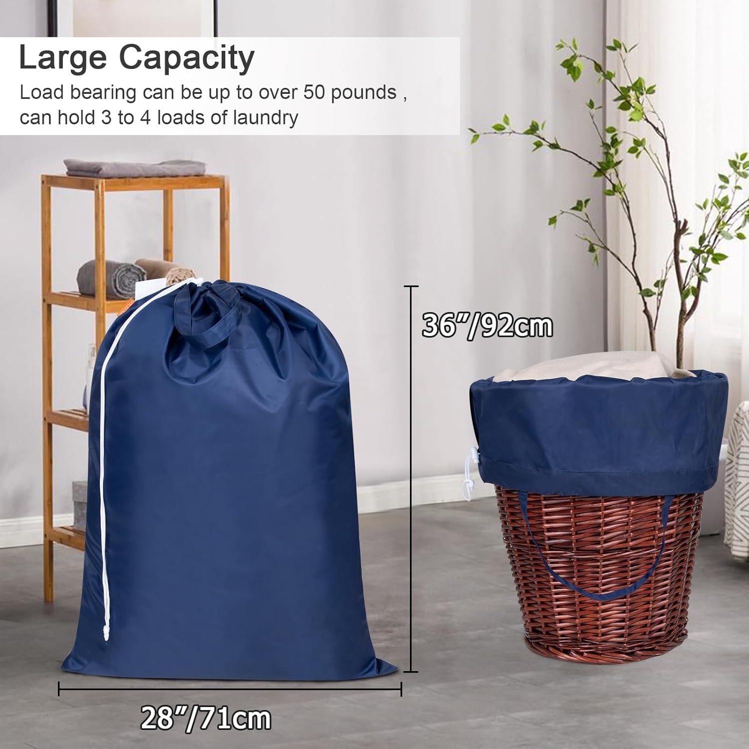 Polecasa Heavy Duty Large Laundry Bag with 130gsm Tear Resistant Fabric and Handles, Easy to Carry