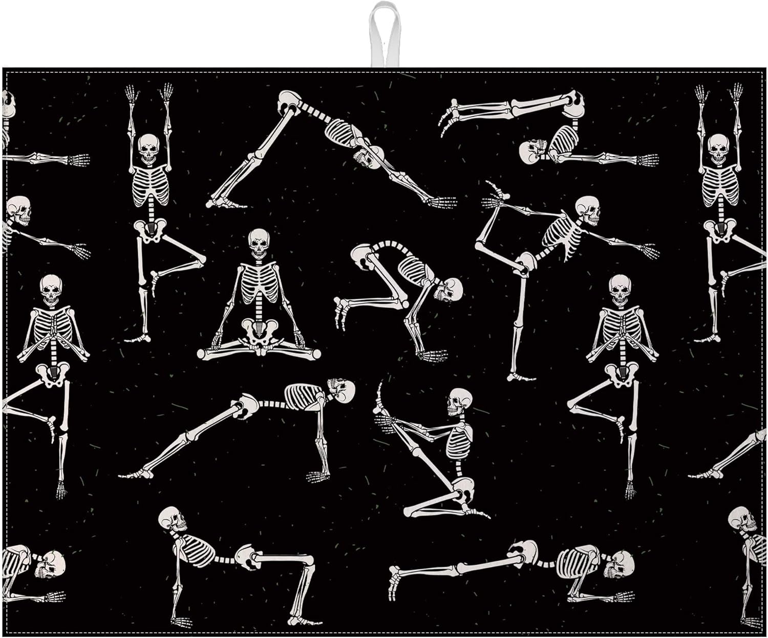 Funny Skull Yoga Dish Drying Mat for Kitchen Counter Microfiber Absorbent Dish Kitchen Drying Mat