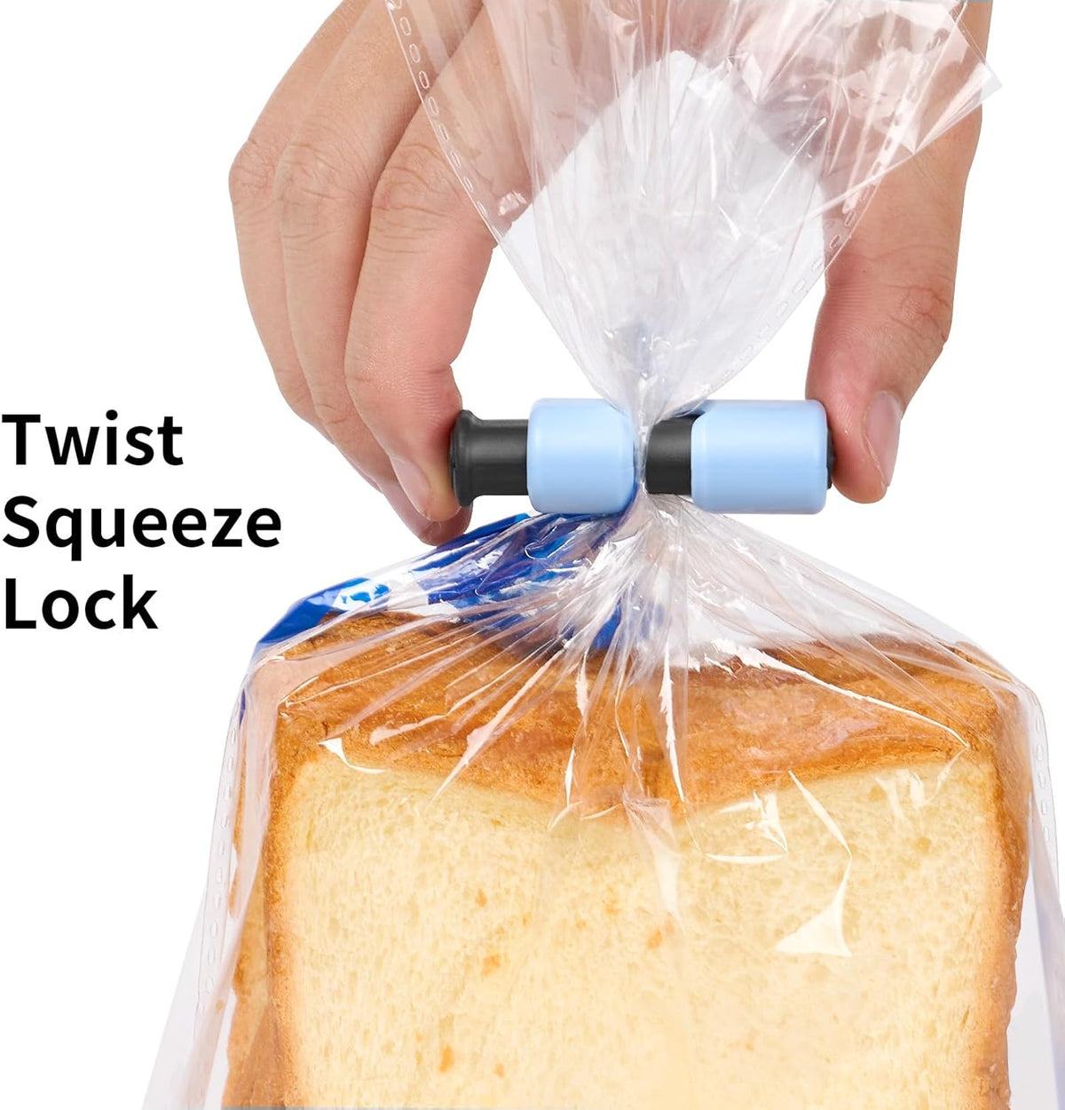 10 Pack Squeeze and Lock Bread Bag Clips, Bread Clips Resuable, Bag Clip for Food Storage, Sturdy