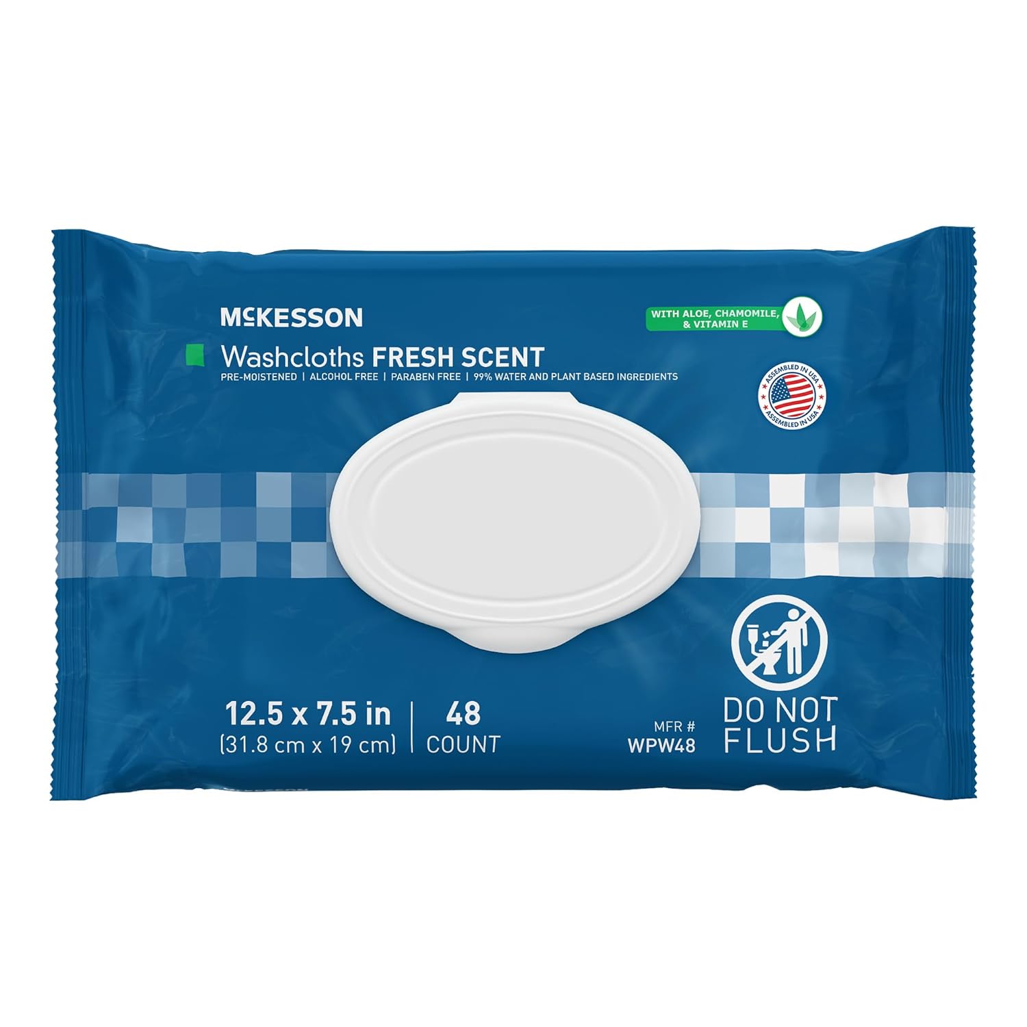 McKesson Washcloth Wipes, Scented - Disposable Wet Wipes for Adults - Alcohol-Free - No-Rinse