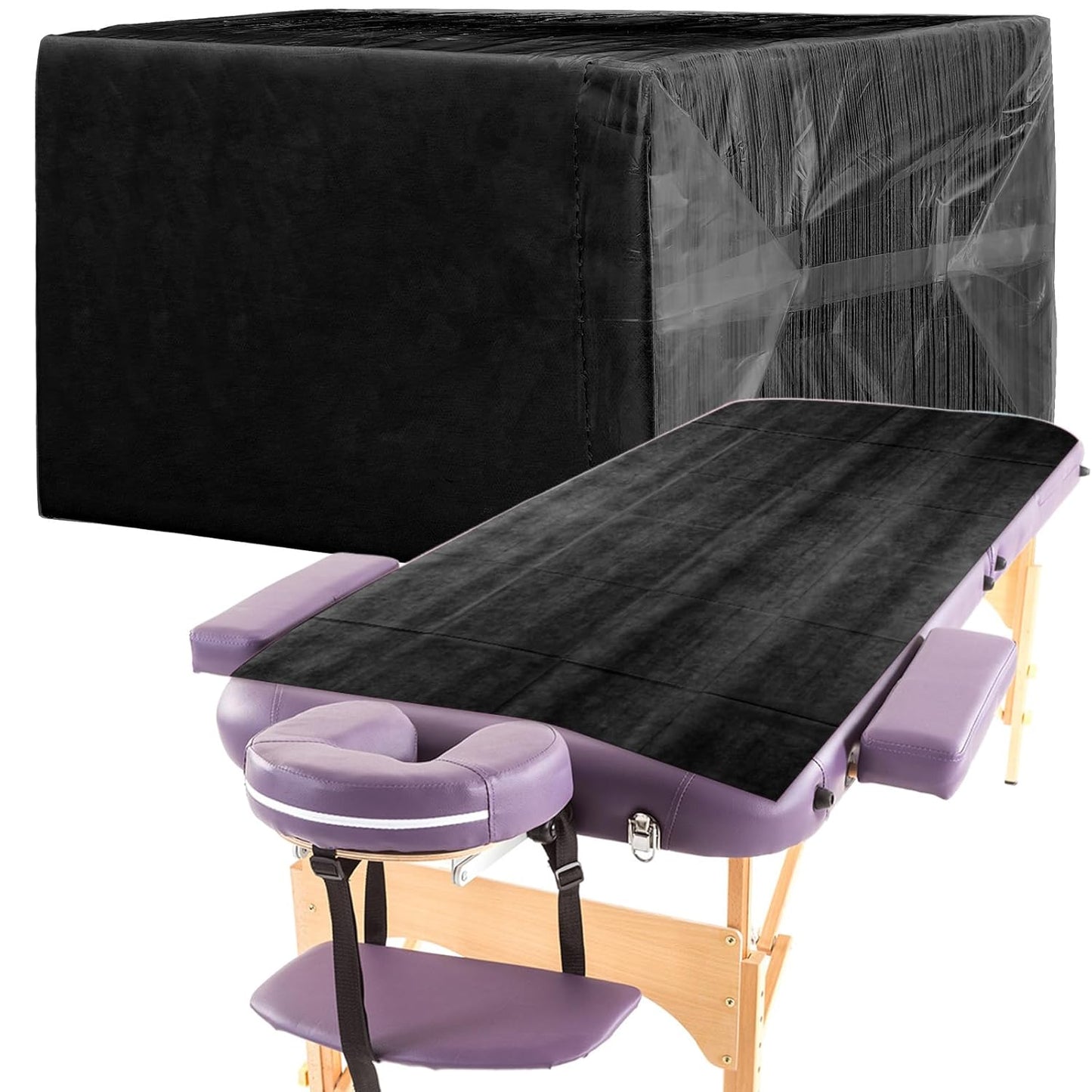 Breling 100 Pcs 31.5 x 71 Inch Disposable Bed Sheets Oil-proof PE Film Massage Table Sheets