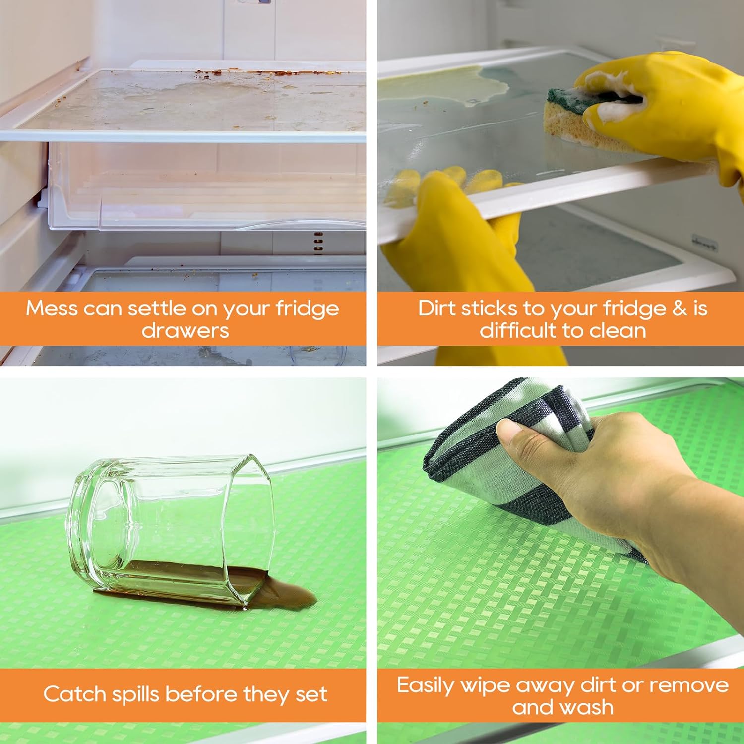 Fridge Liner Shelf Liners for Kitchen Cabinet Refrigerator Liners Waterproof & Oil-Proof Kitchen