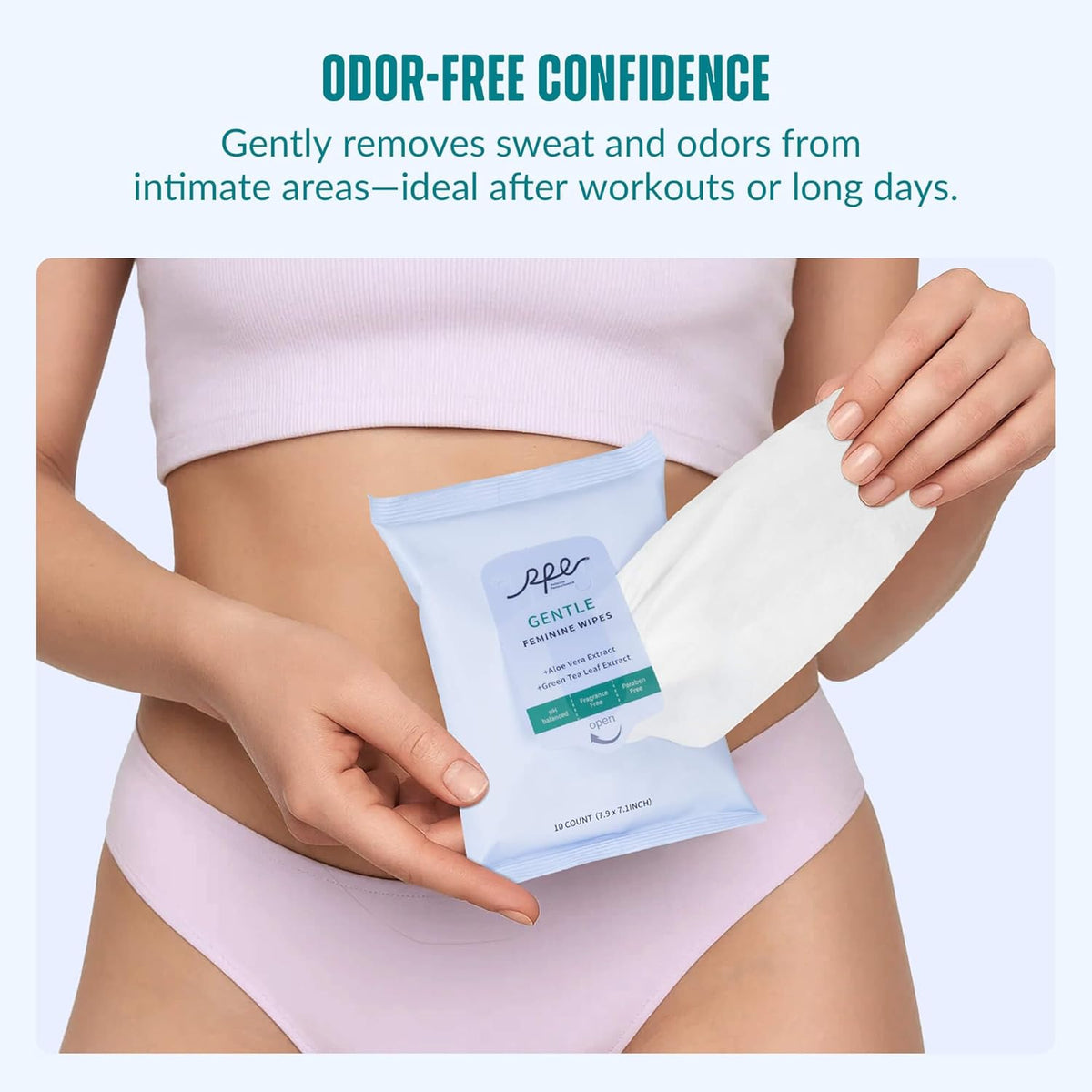 Large Feminine Wipes for Women, pH Balanced Soft Gentle Soothing Unscented Flushable Personal