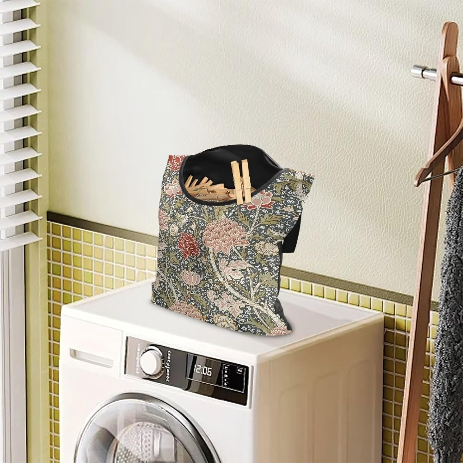 Home Clothespin Organizer 14.5"x12" - Spacious Interior with Wide Mouth Opening - Durable Hanging