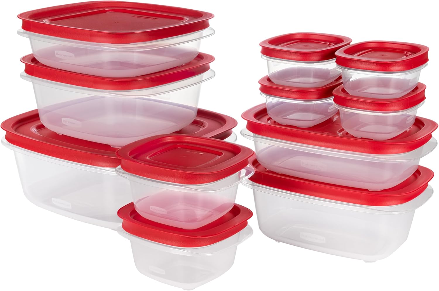 Rubbermaid EasyStore Rectangle and Square Containers, 22-Piece Set, Food Storage Containers, Food