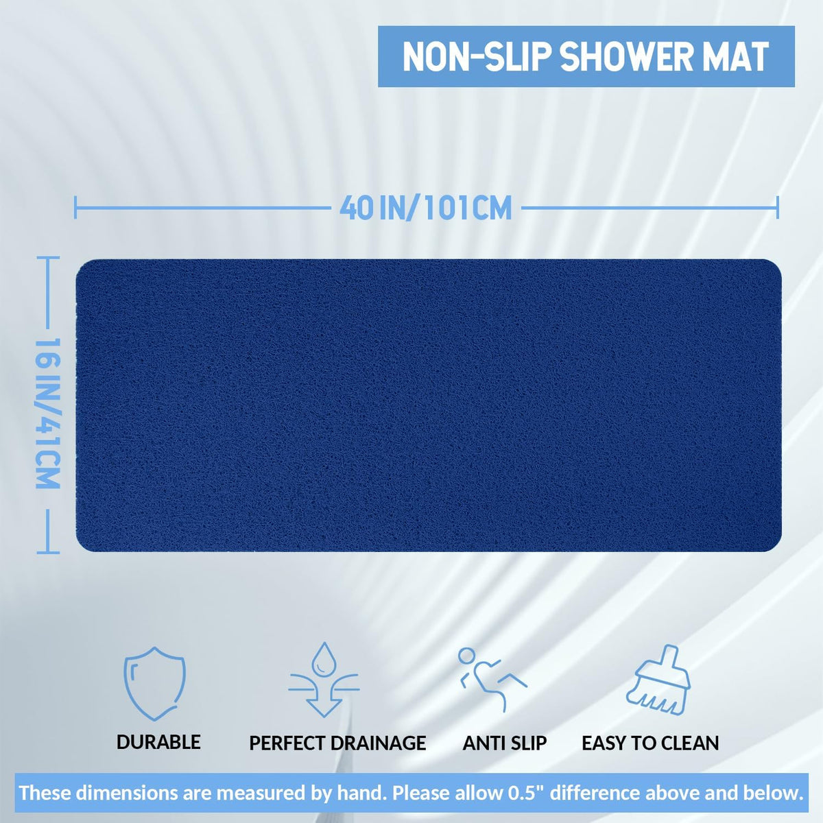 Non-Slip Bathtub Mat, Anti Slip Shower Mat, Fast Drying Bathtub Mats, Foot Scrubber Mat, Anti Slip
