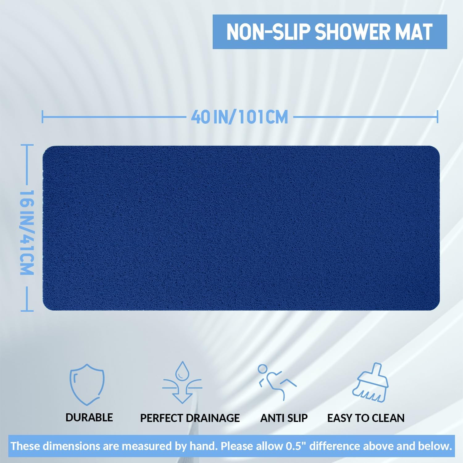 Non-Slip Bathtub Mat, Anti Slip Shower Mat, Fast Drying Bathtub Mats, Foot Scrubber Mat, Anti Slip