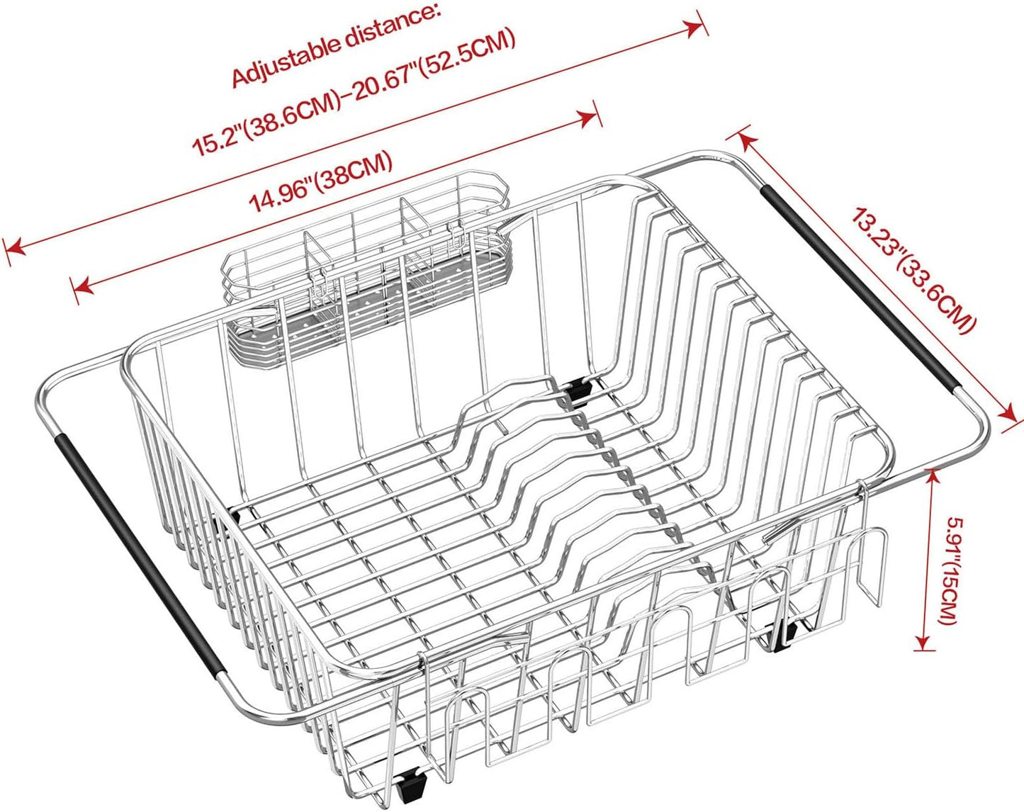Dish Drying Rack in Sink, Extendable Stainless Steel Dish Drainers for Kitchen Counter, Anti-Rust