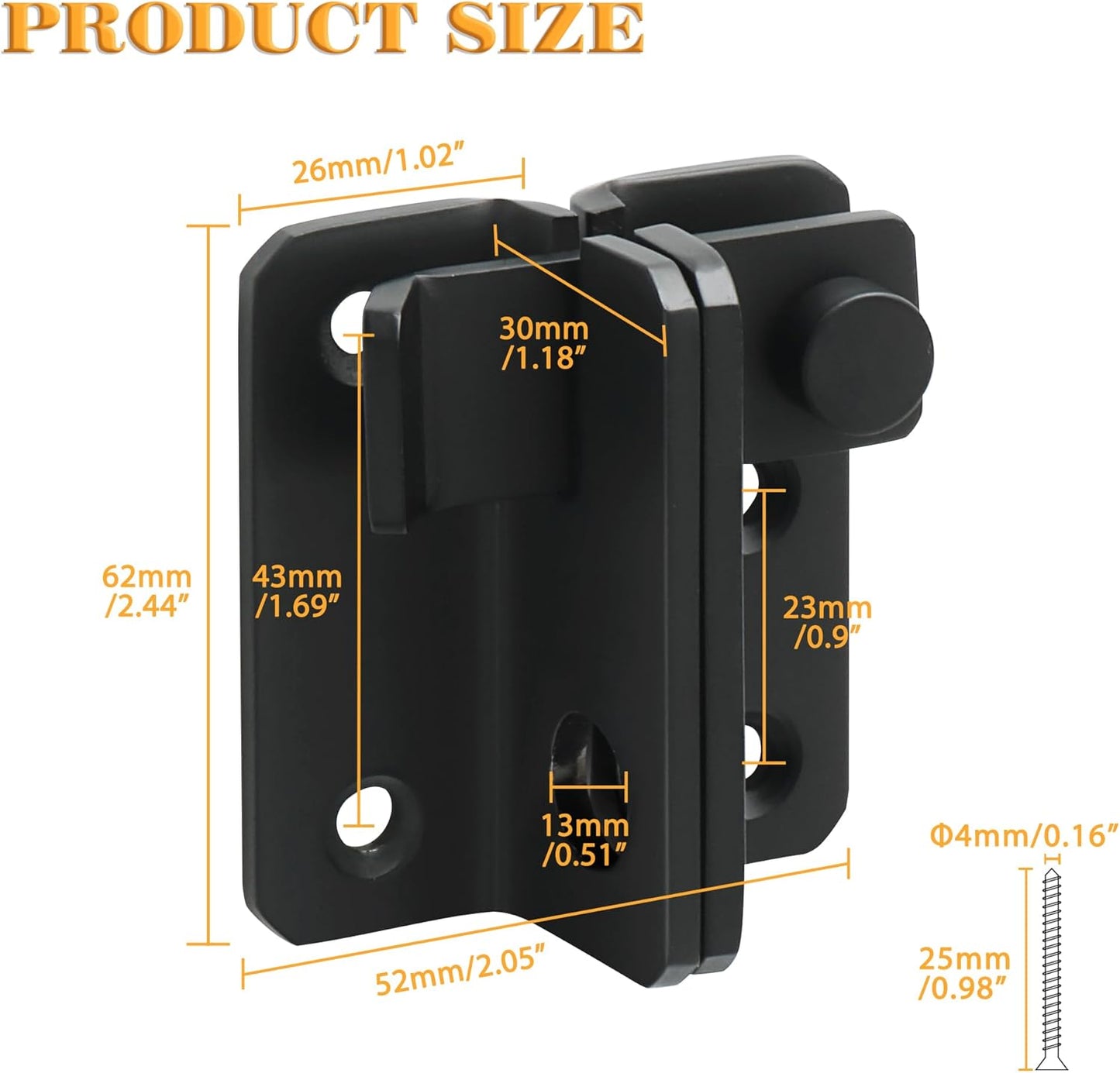 Alise Flip Latch Gate Latches Slide Bolt Latch Safety Door Lock Catch for Barn Cabinet Pet Cage