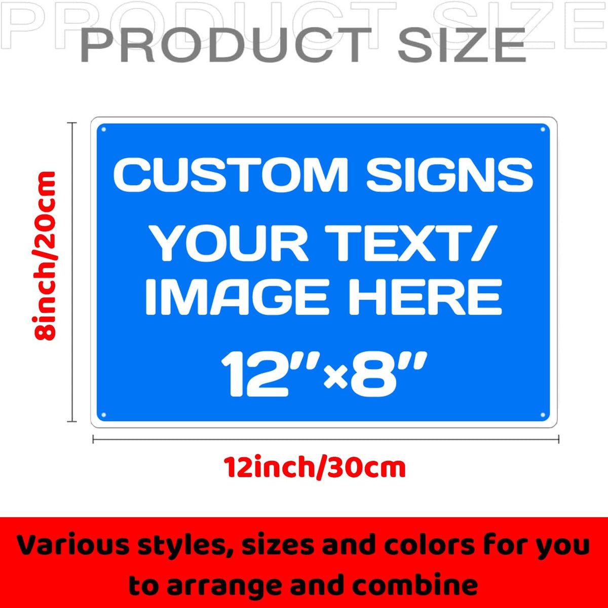 Custom Metal Signs - Aluminum, Weatherproof, Multiple Sizes, Custom Text & Picture, Hazard, Garden