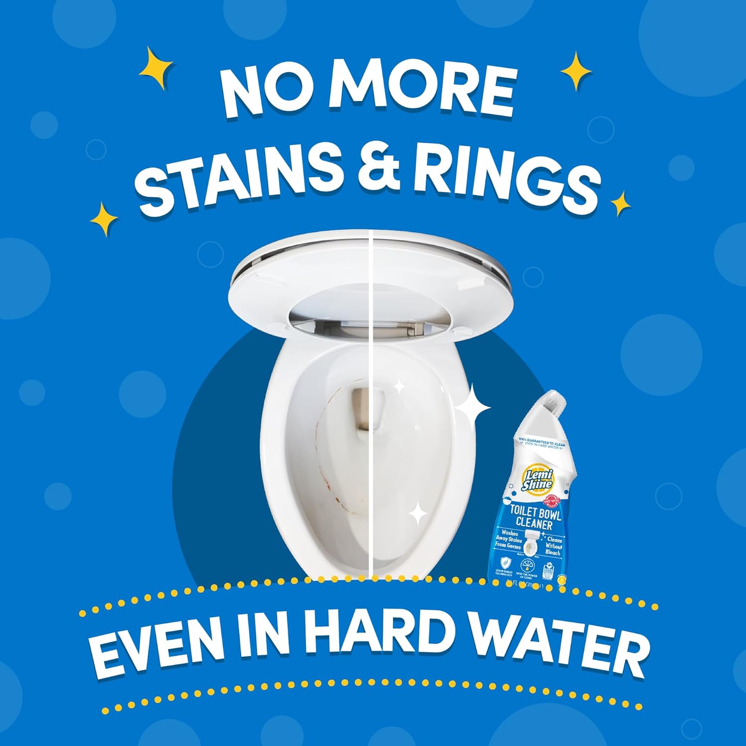 Lemi Shine Toilet Bowl Cleaner - Bleach-Free Toilet Cleaner - Removes Tough Stains and Odor - 24 fl