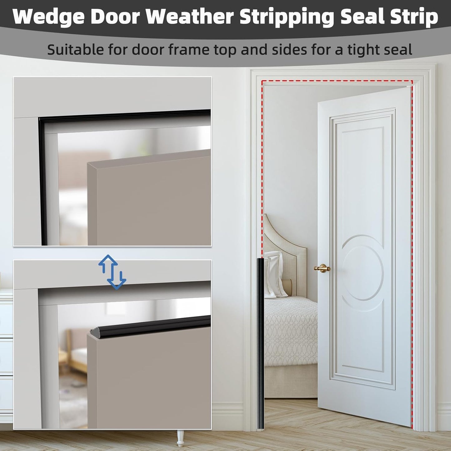 118" Wedge Weather Stripping Door Seal Strip for Door Frame & Window,Self Adhesive Window