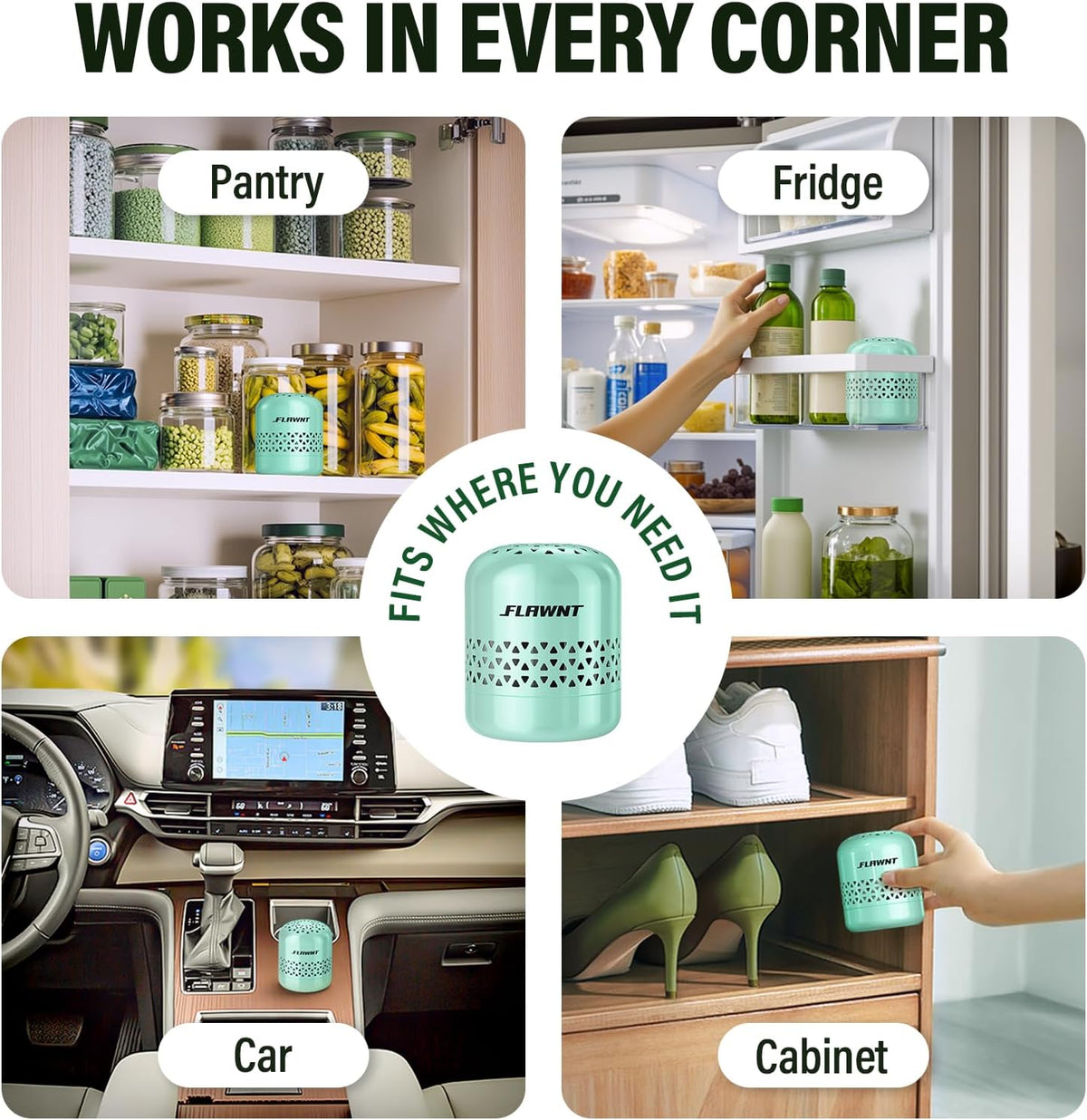 Fridge Deodorizer, 10-Year Odor Eliminator for Refrigerator, No Refills or Fragrance, More