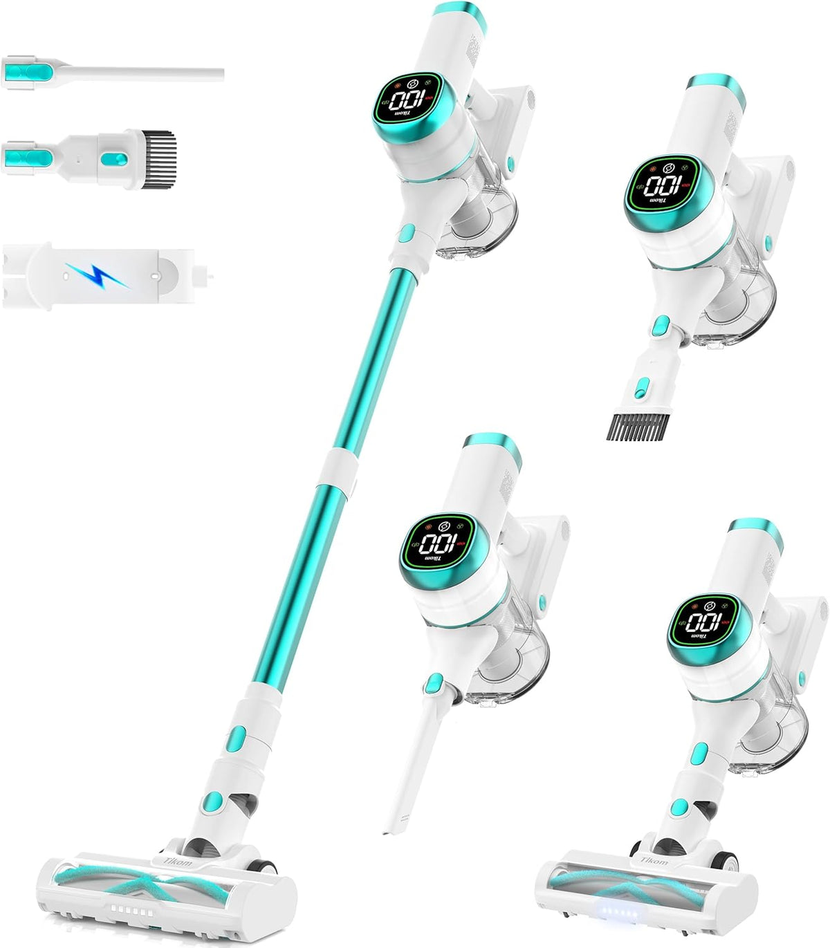Tikom V500 Cordless Vacuum Cleaner for Home, 40000Pa/450W Stick Vacuum with LED Touch Screen