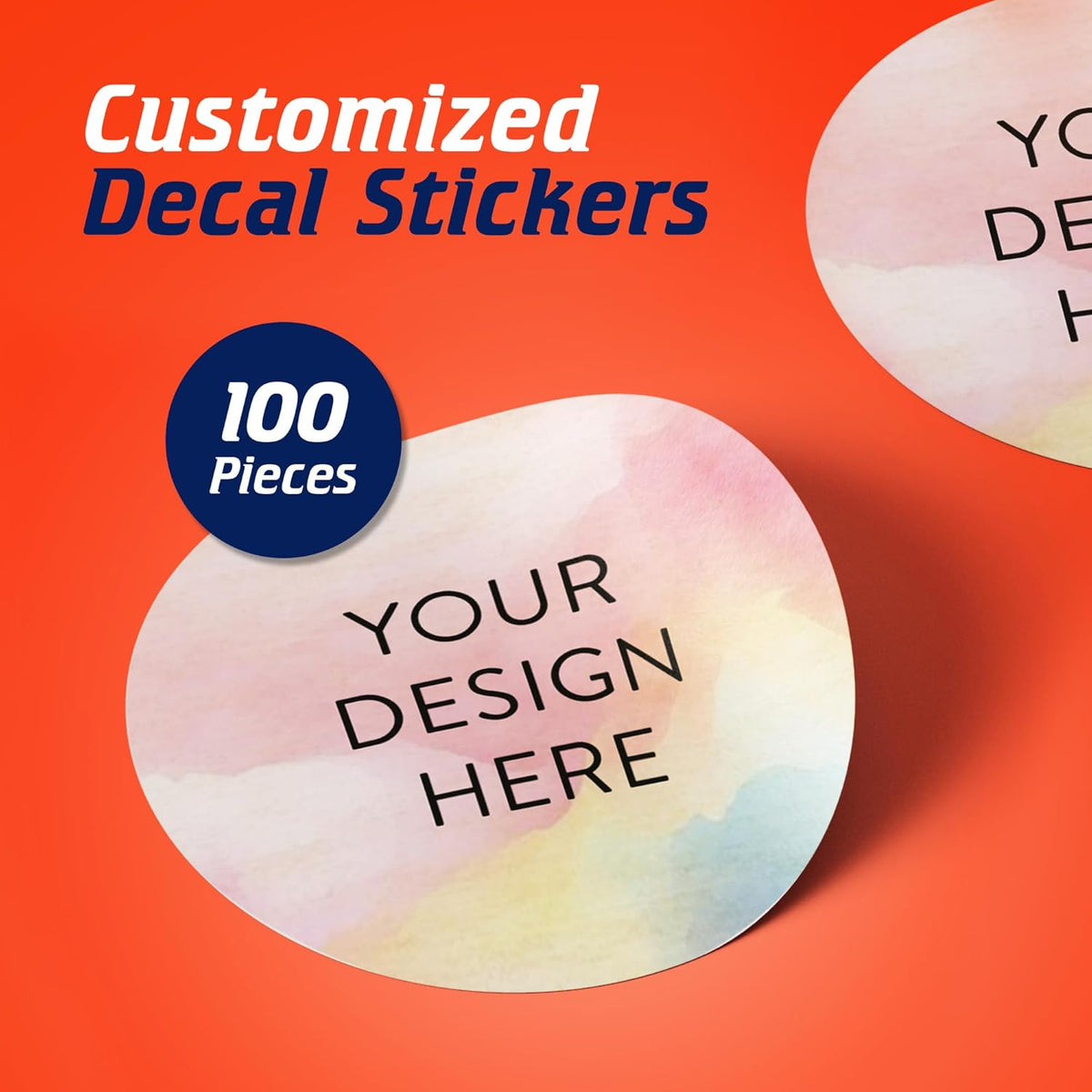 100 Custom Vinyl Stickers - Upload Your own Image, Text, Design, Logo - Personalized Logo Labels