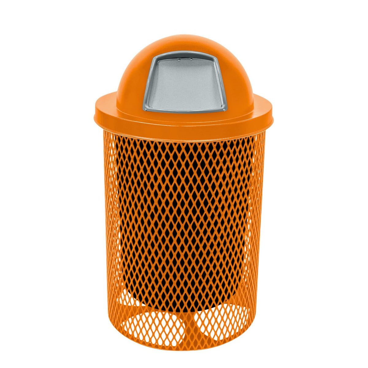 COATEDOUTDOORFURNITURE Coated Outdoor Furniture 32-Gallon Heavy-Duty Expanded Metal Round Trash