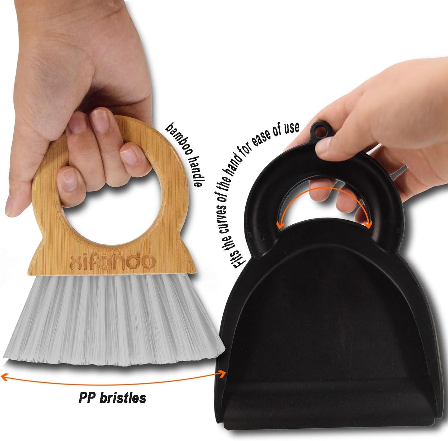 Mini Broom and Dustpan for Housekeeping-Bamboo Handle Small Broom and Dustpan Set Combination Mini