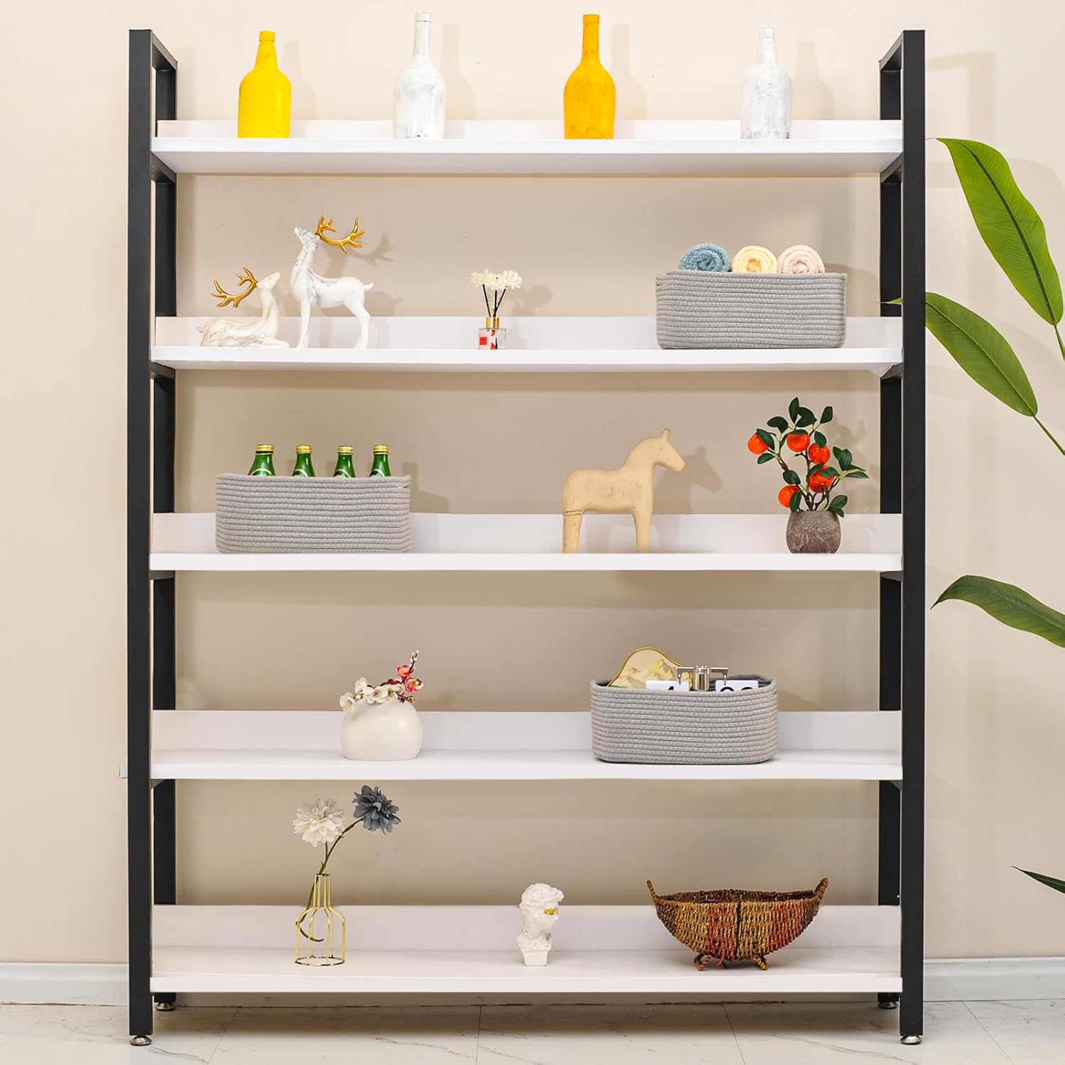 Small Grey Baskets for Organizing, Gray Storage Basket for Shelves, Woven Baskets for Storage