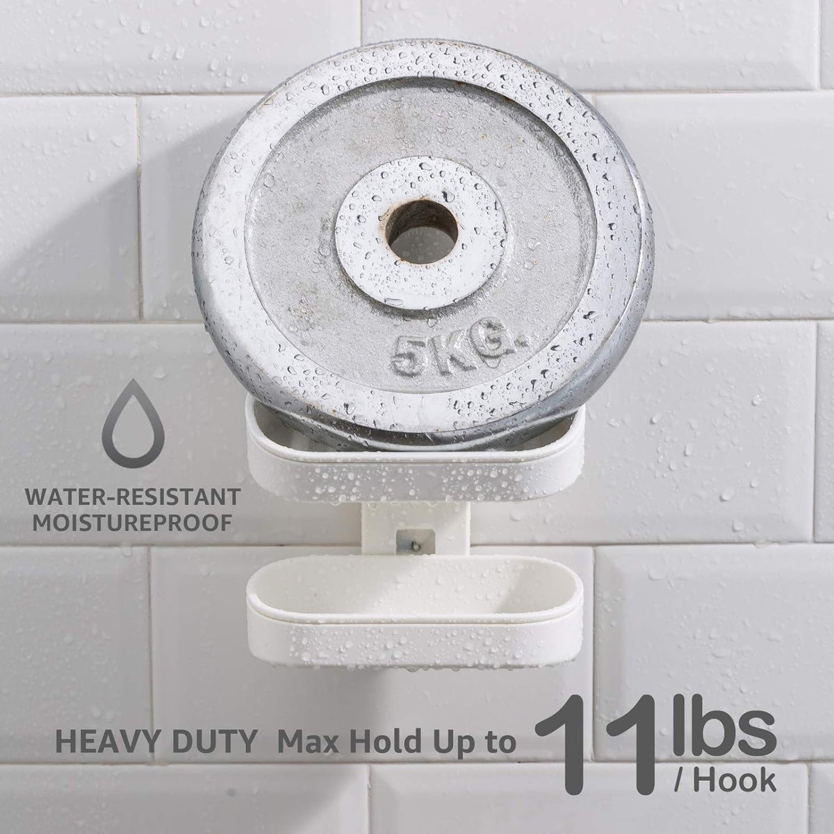 LEVERLOC Soap Dish Holder for Shower Double Layer Suction Cup Wall Mounted NO-Drilling Self