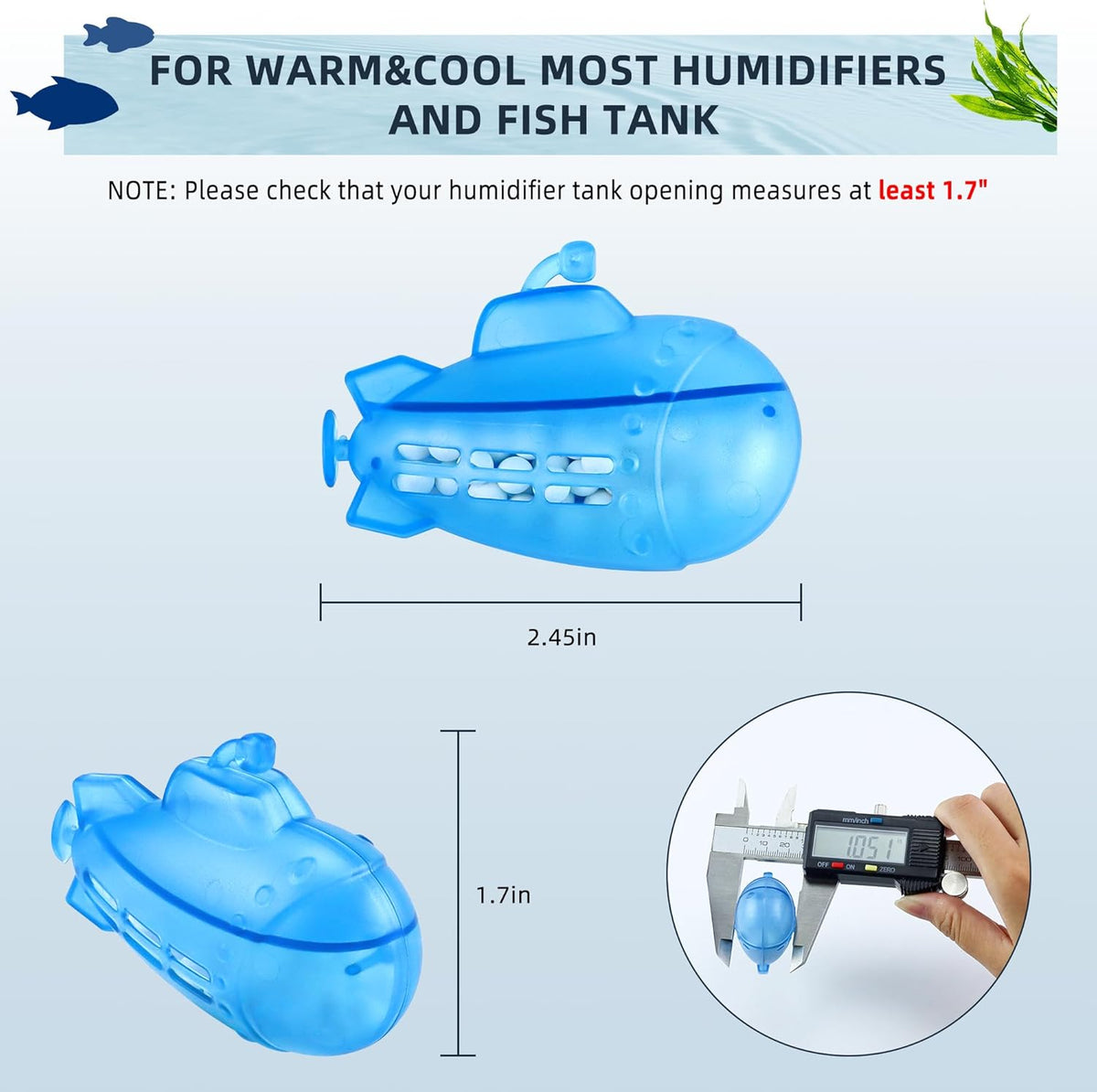 AMI PARTS Humidifier Cleaner Float Submarine for Warm&Cool Most Humidifiers and Fish Tank, Purifie
