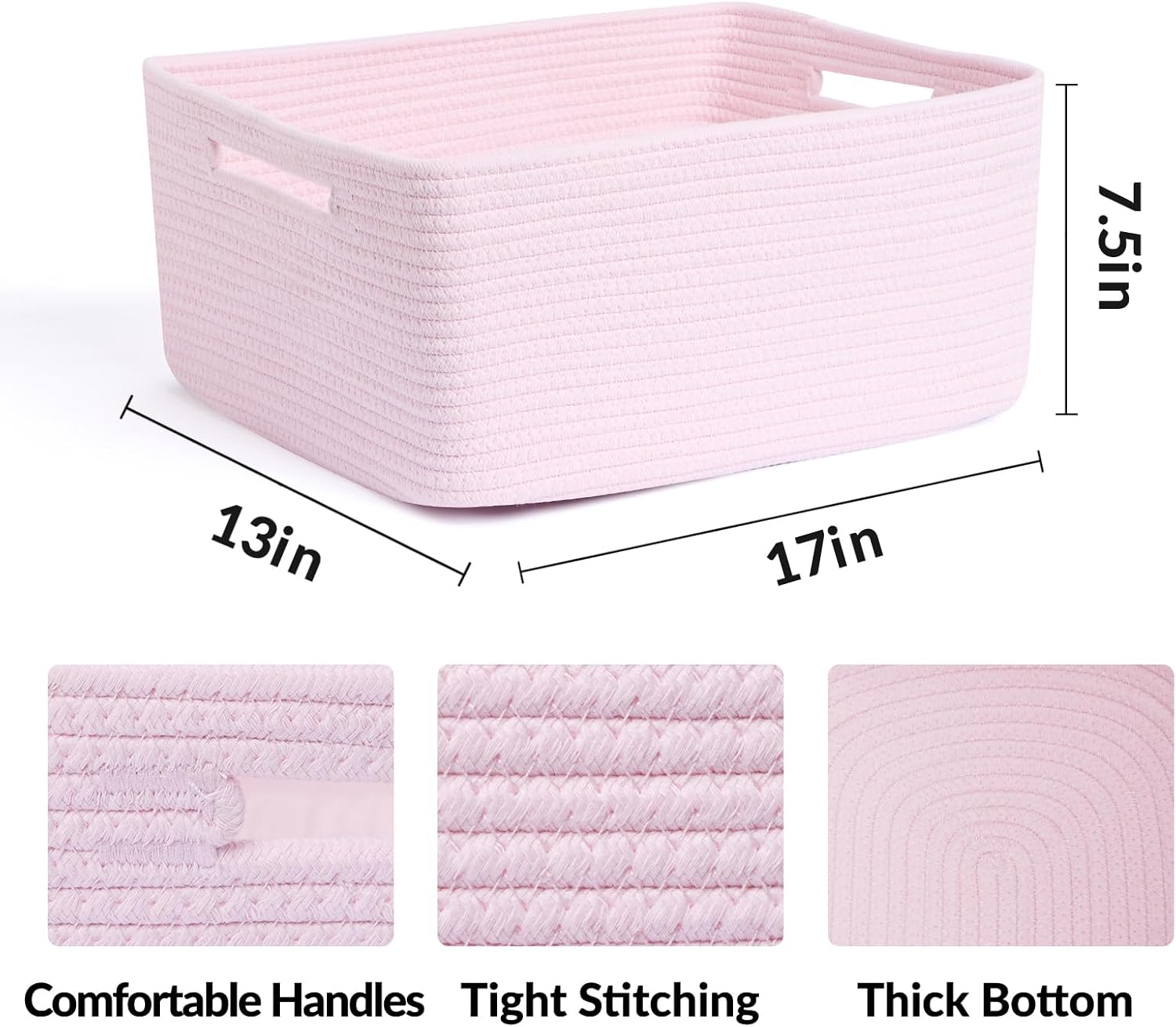 Large Storage Baskets for Shelves, Closet Organizers Bins for Clothes Blanket Towels, Baby Nursery