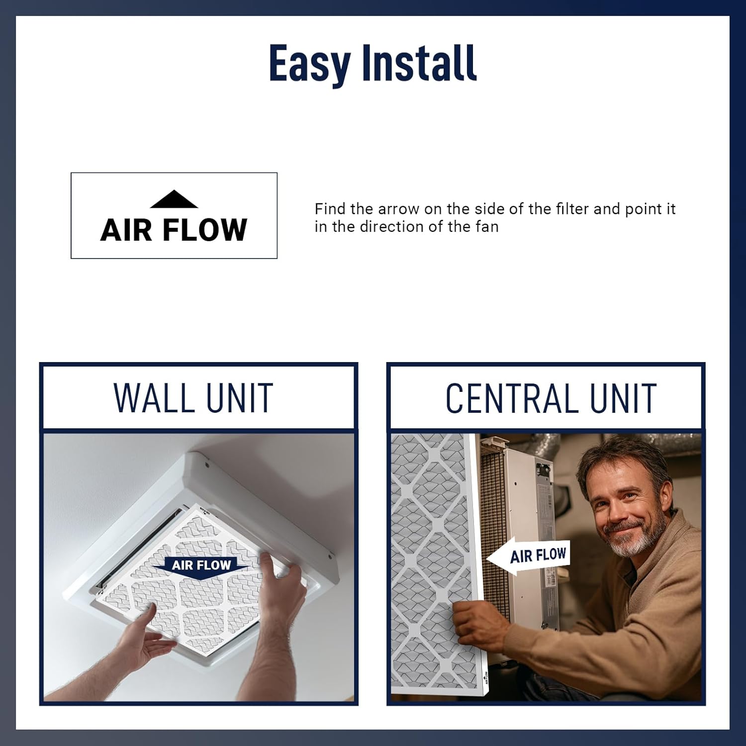 24x24x1 MERV 8 Air Filters 6-Pack, Actual Size 23.7" x 23.7" x 0.75" – Compatible with HVAC, Air