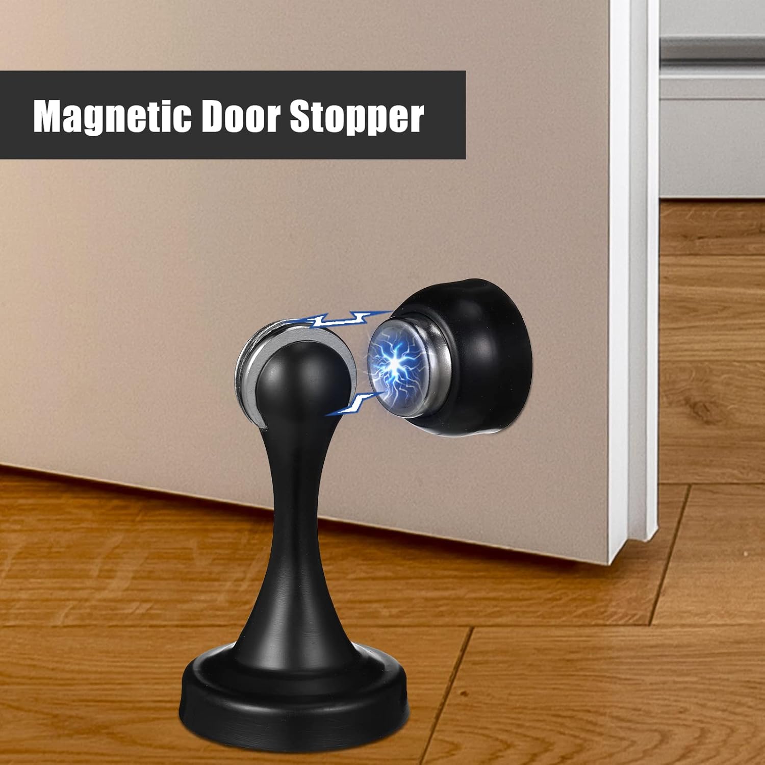 16 Pcs Magnetic Door Stoppers Stainless Steel Door Stops Magnetic Catch Holder with Screws for Wall