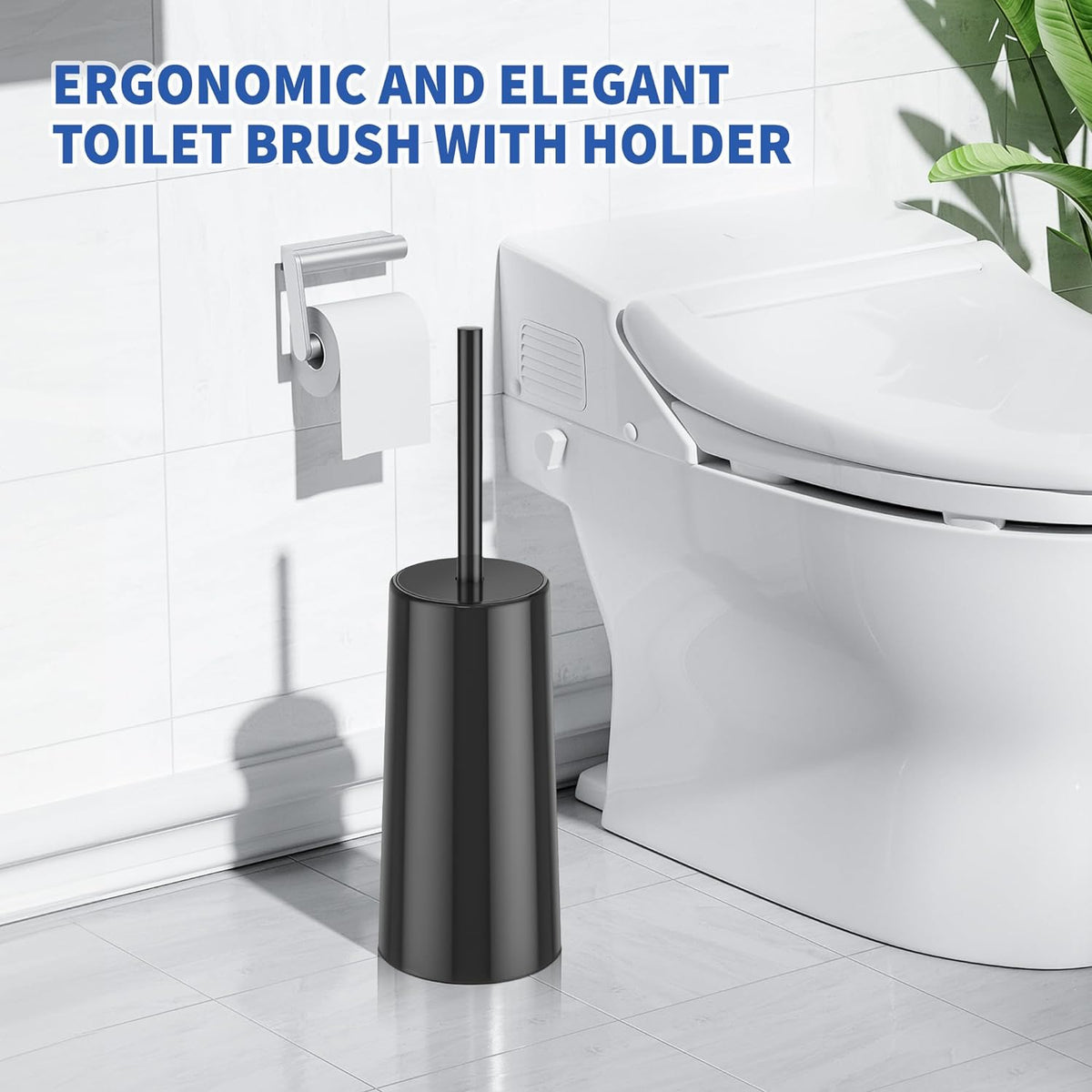 Toilet Brush and Holder, Toilet Brush Stainless Steel, Toilet Bowl Brush for Bathroom