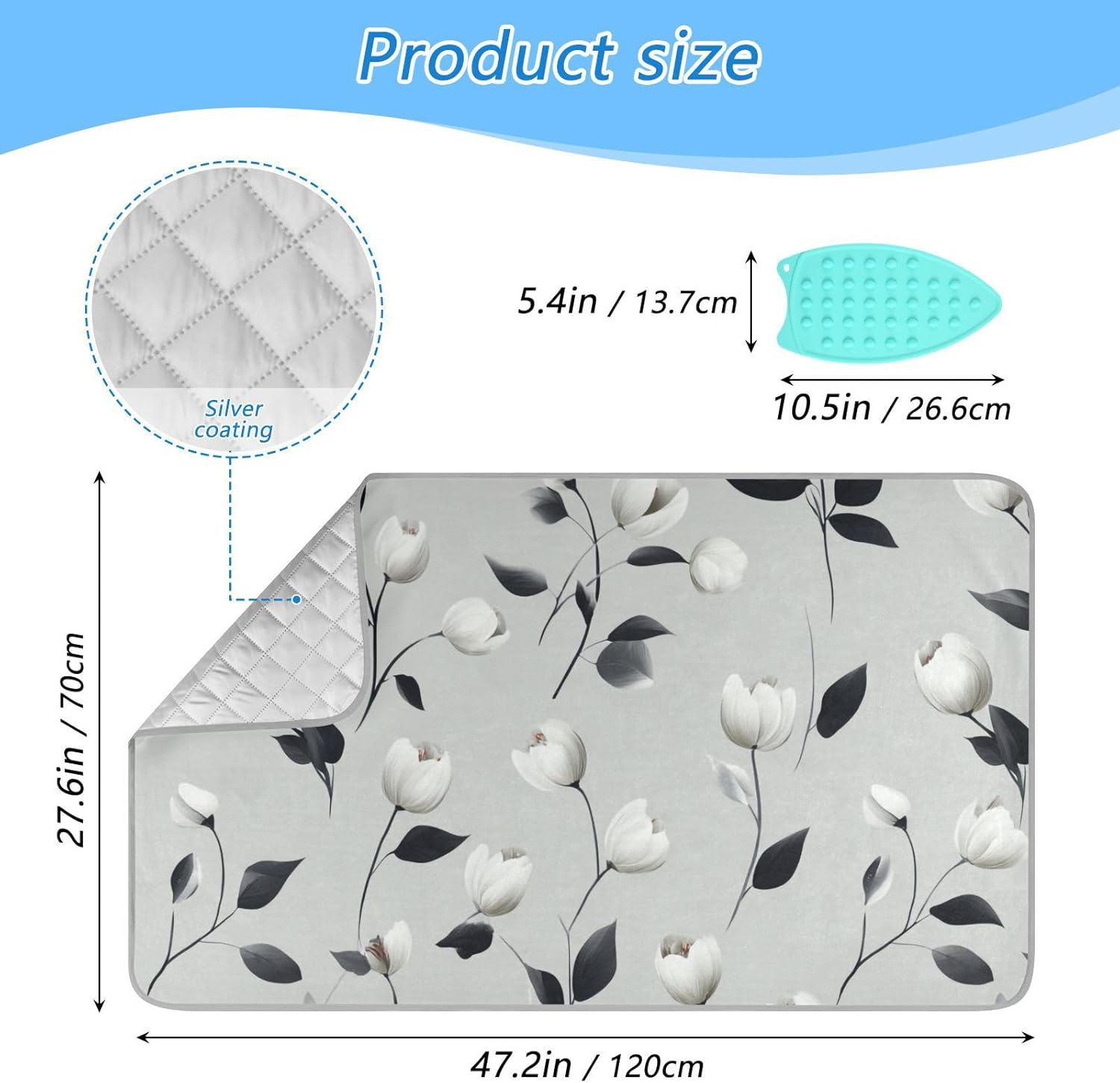 Ironing Mat Portable Ironing Pad Ironing Blanket for Table Top Heat Resistance Double-Side Using